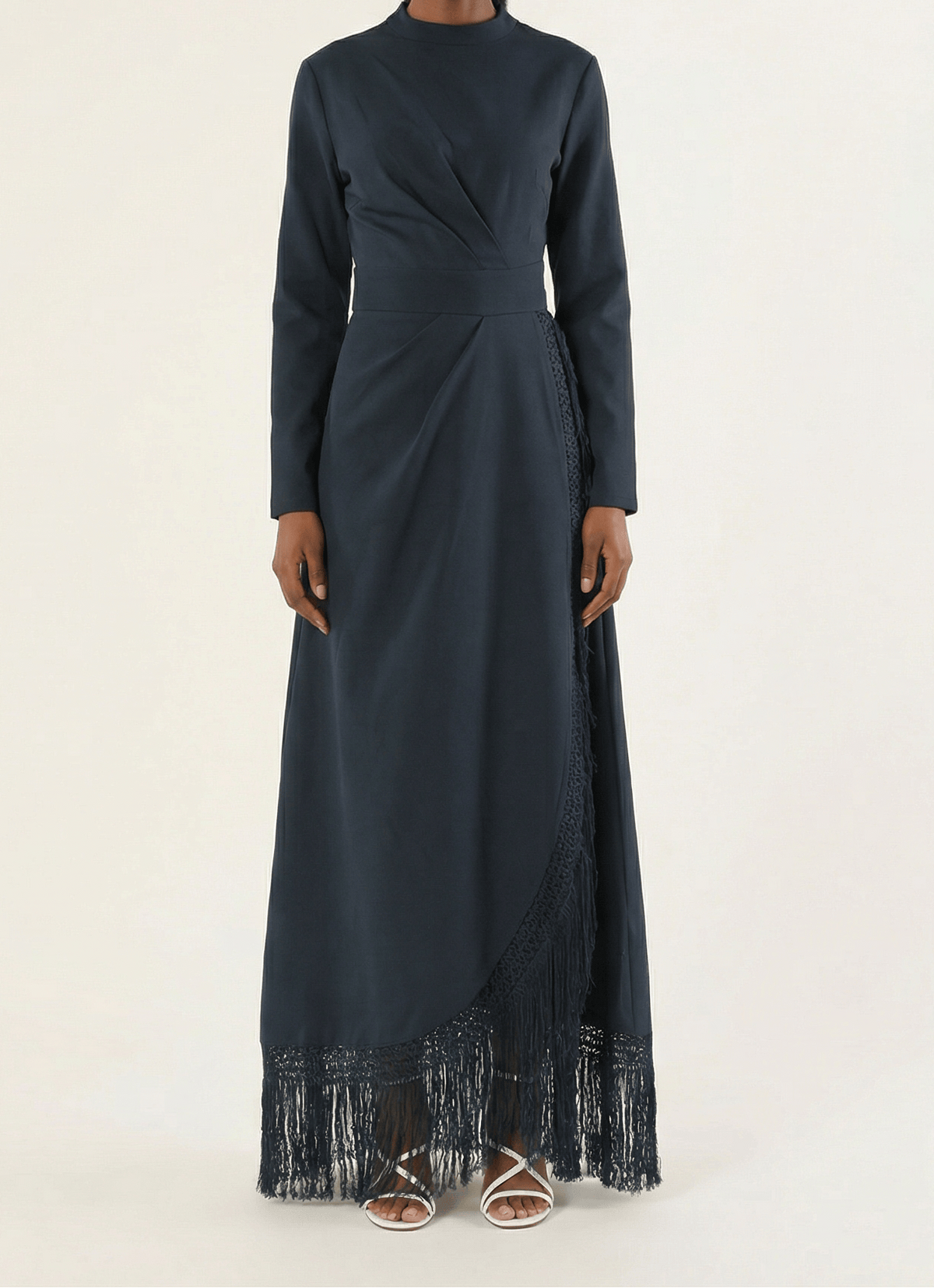 Deep Navy Fringe queen maxi dress Kabayare