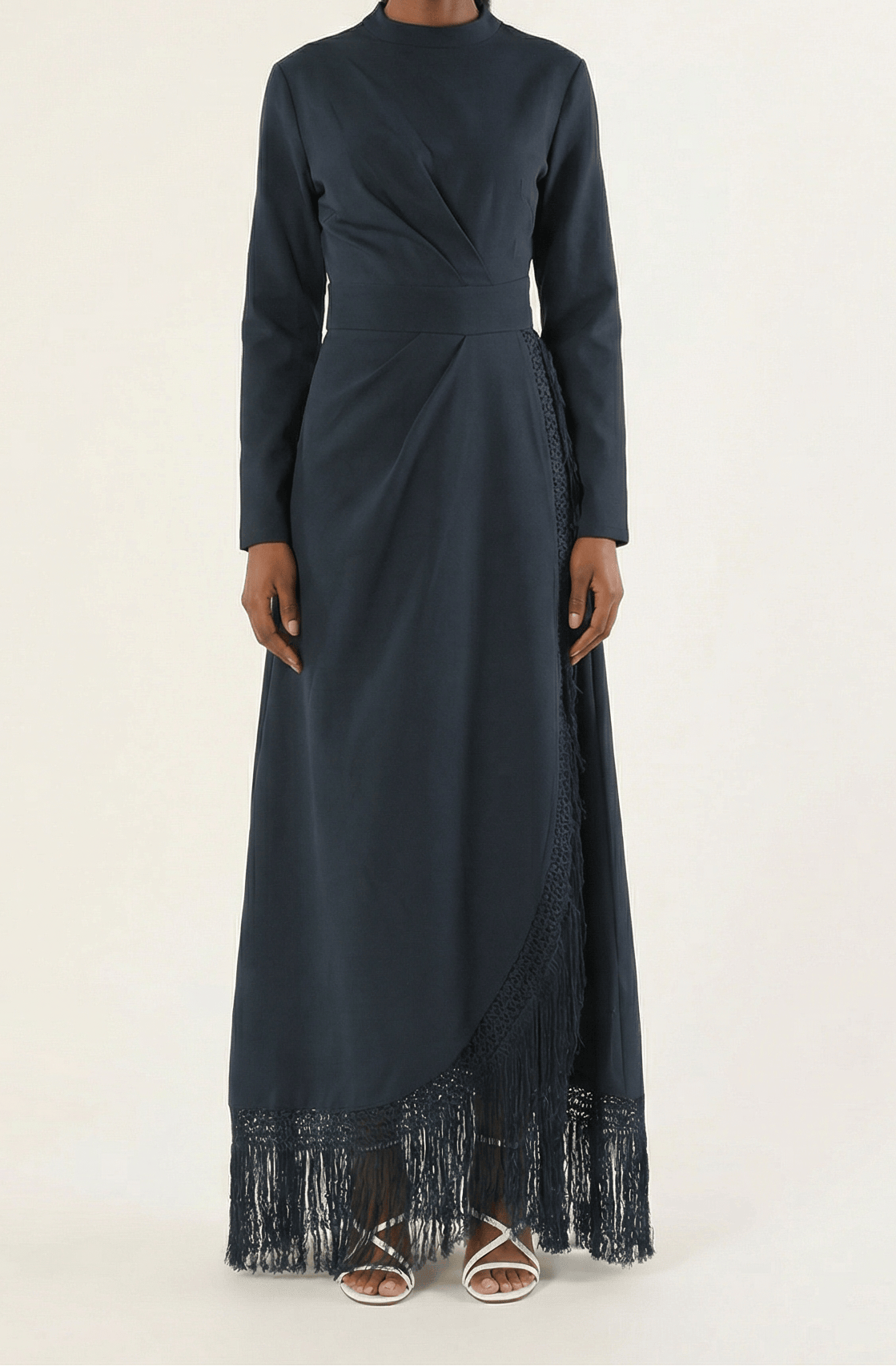 Deep Navy Fringe queen maxi dress Kabayare