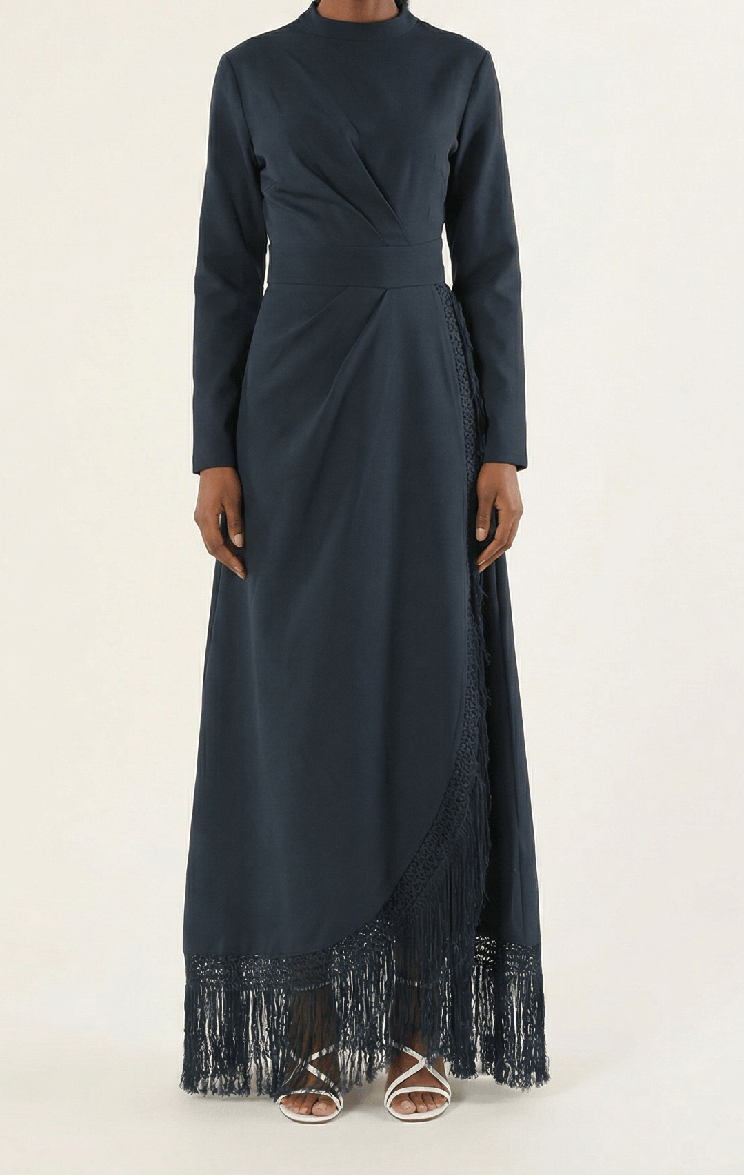 Deep Navy Fringe queen maxi dress Kabayare