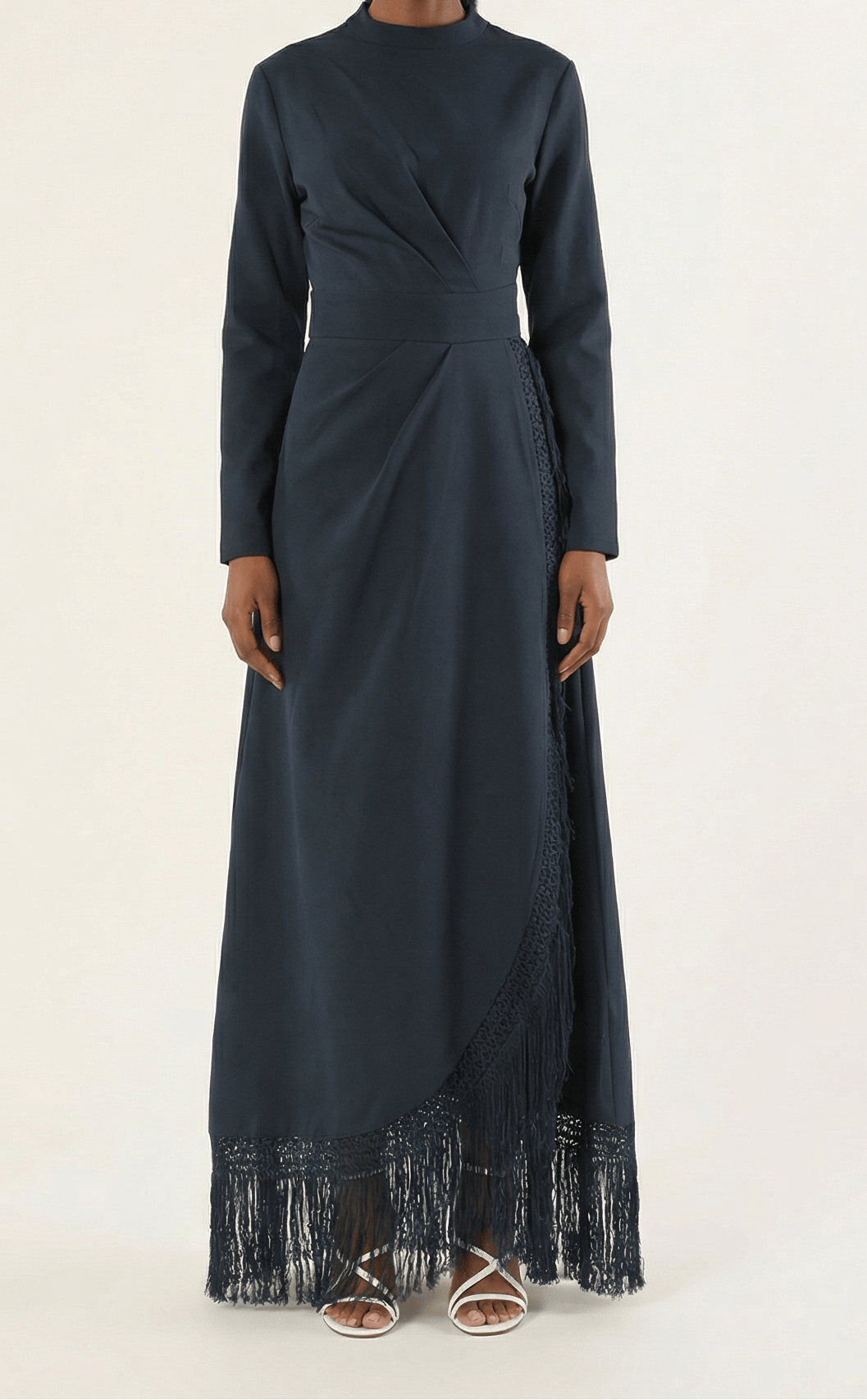 Deep Navy Fringe queen maxi dress Kabayare
