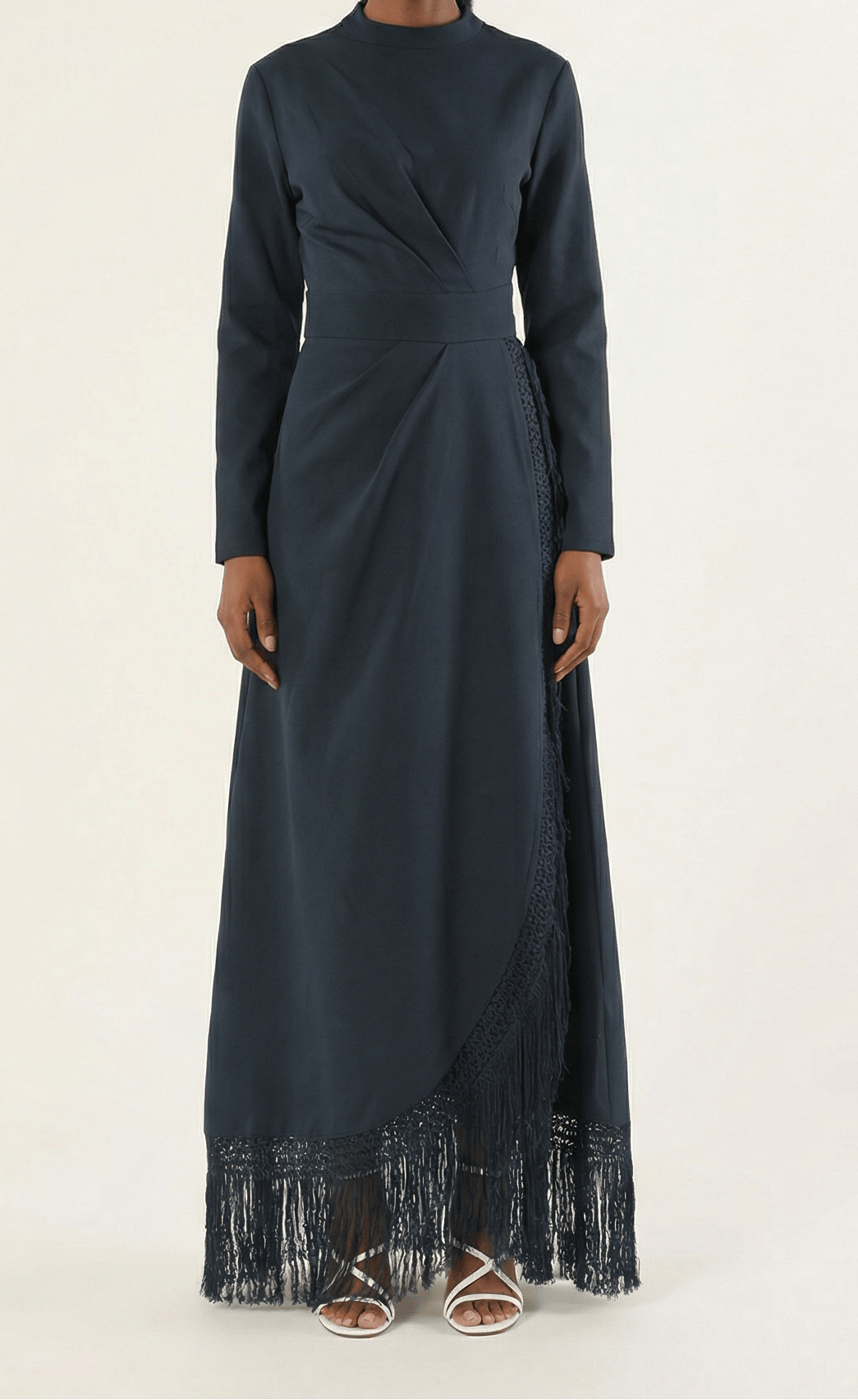 Deep Navy Fringe queen maxi dress Kabayare