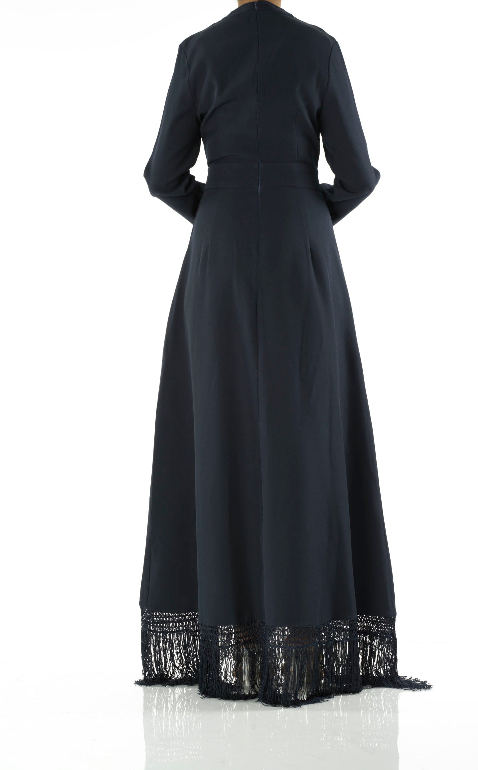 Deep Navy Fringe queen maxi dress Kabayare