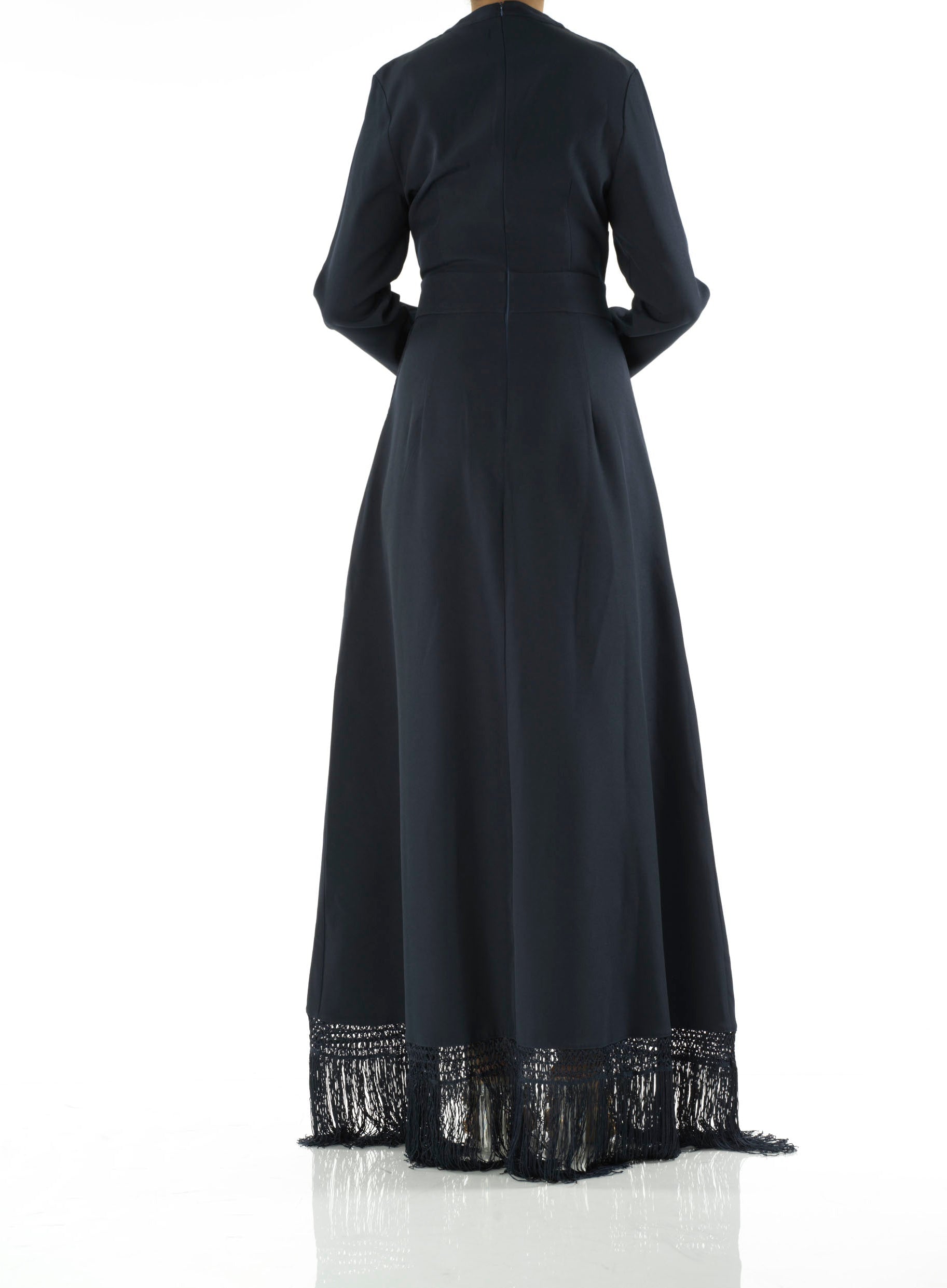 Deep Navy Fringe queen maxi dress Kabayare