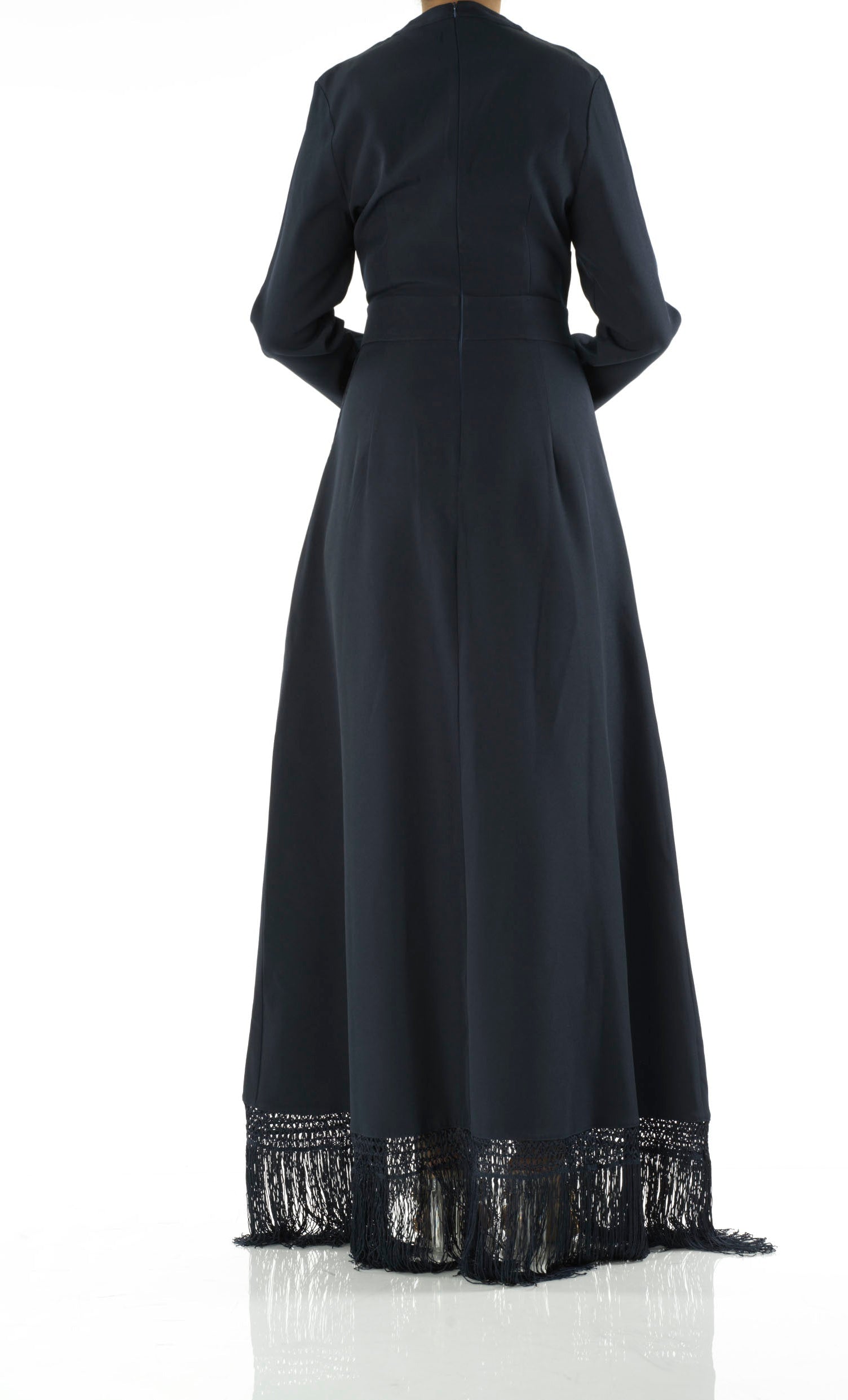 Deep Navy Fringe queen maxi dress Kabayare