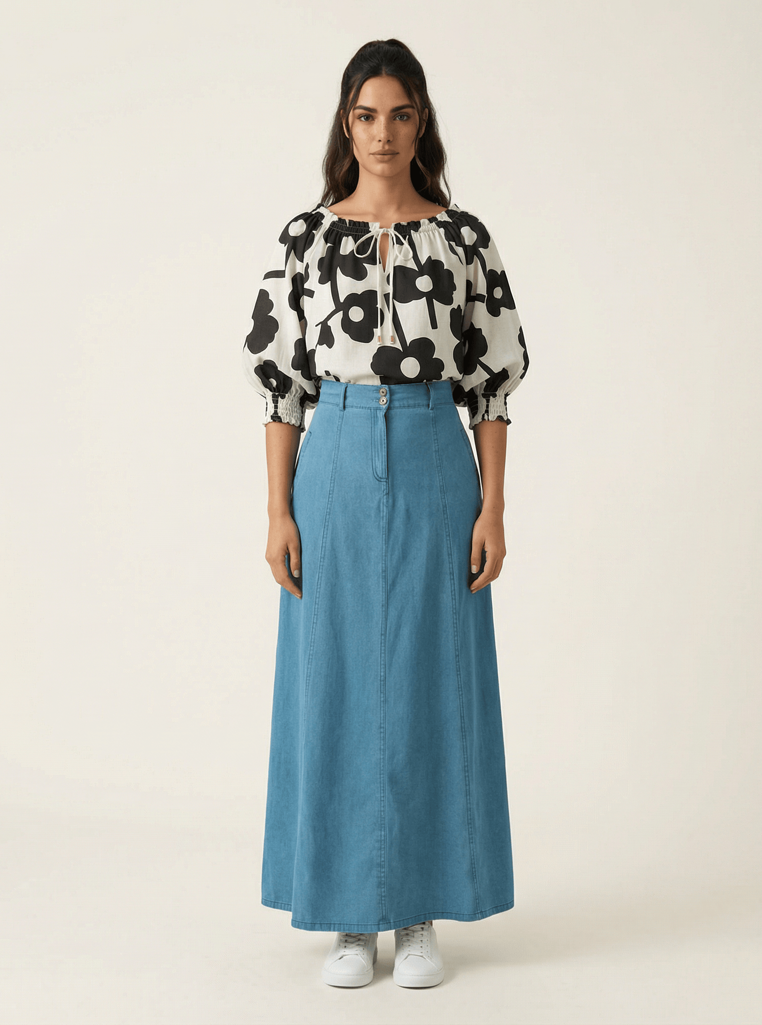 Denim Maxi Skirt Kabayare