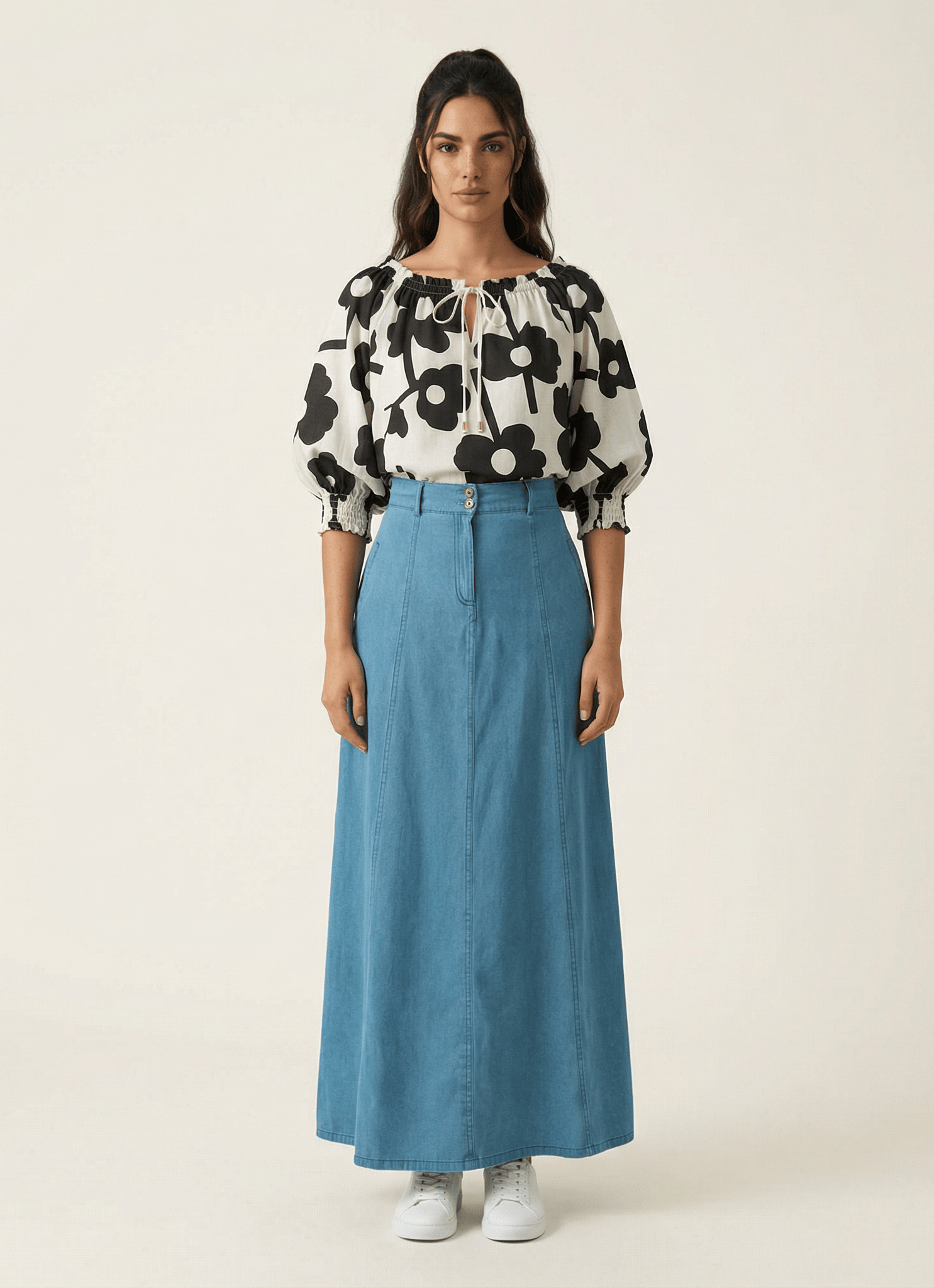 Denim Maxi Skirt Kabayare