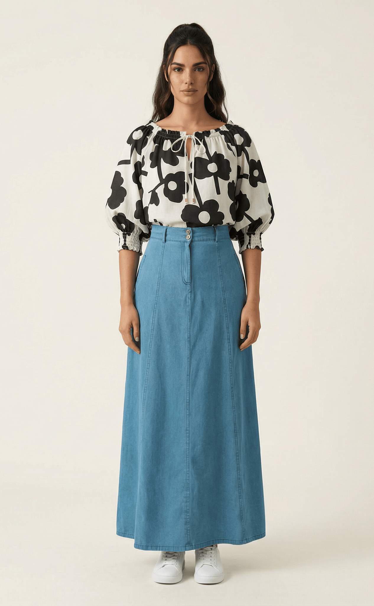 Denim Maxi Skirt Kabayare