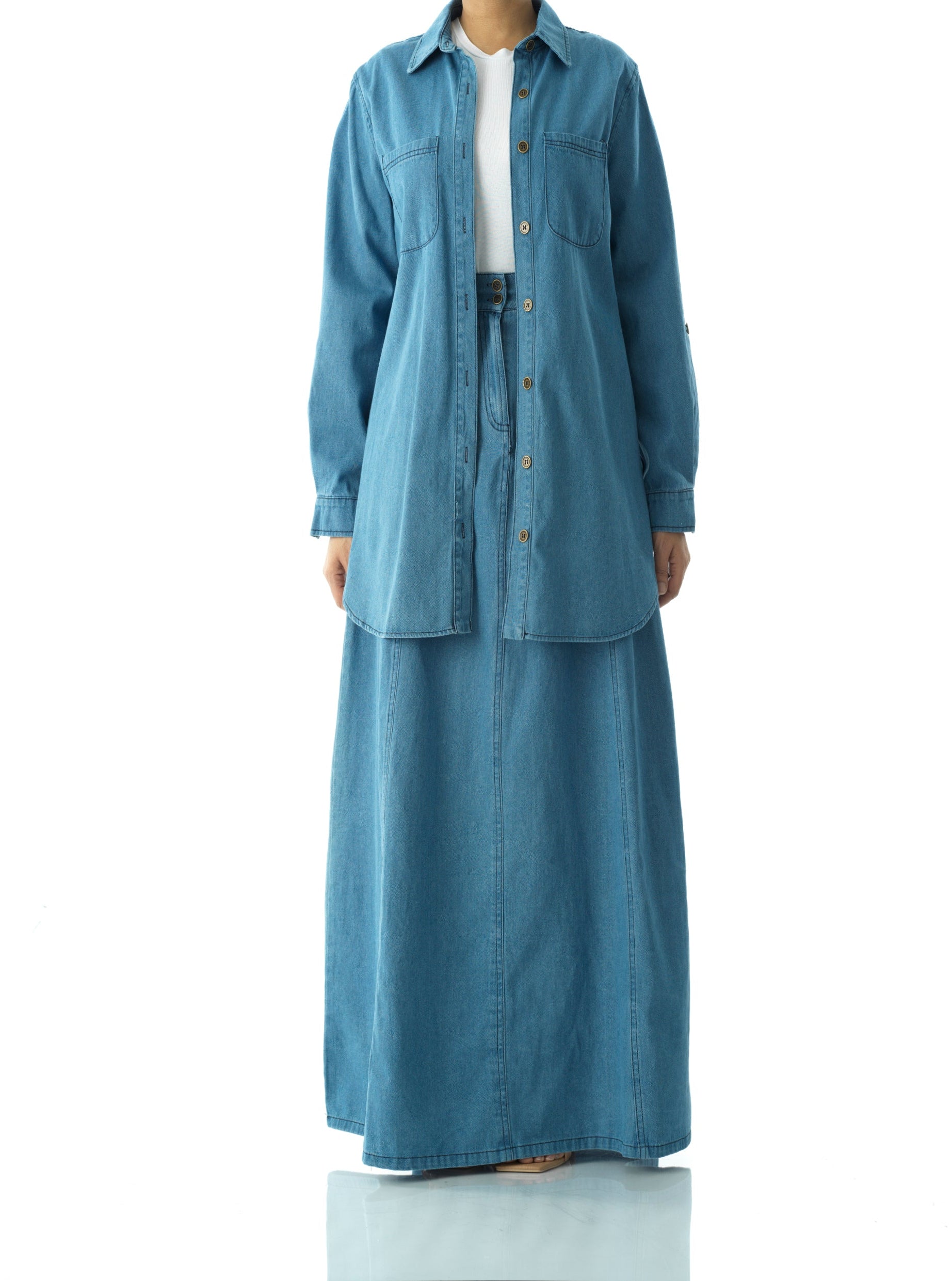 Denim Maxi Skirt Kabayare