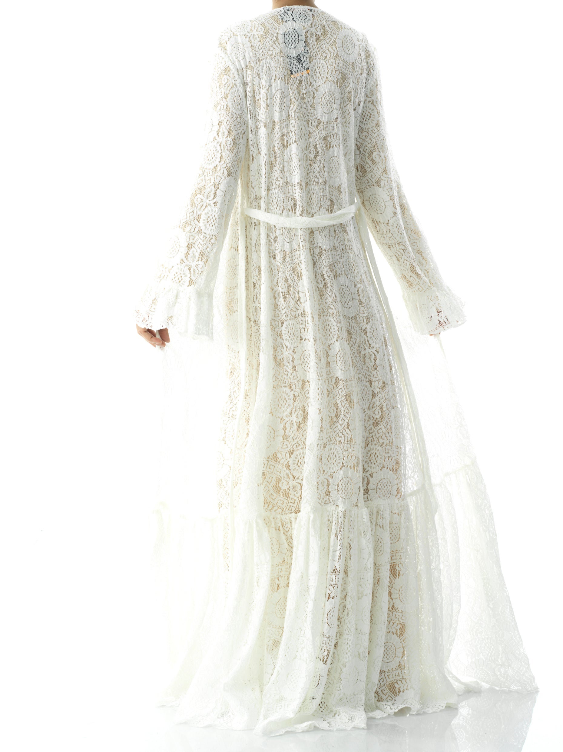 Dream lace maxi ruffle cardigan Kabayare
