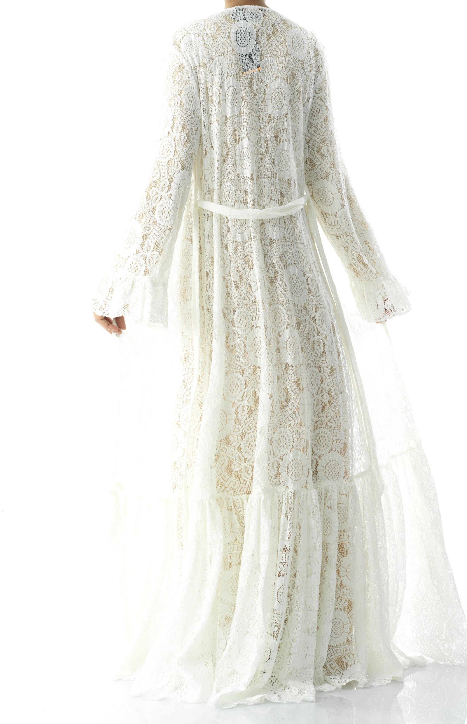 Dream lace maxi ruffle cardigan Kabayare