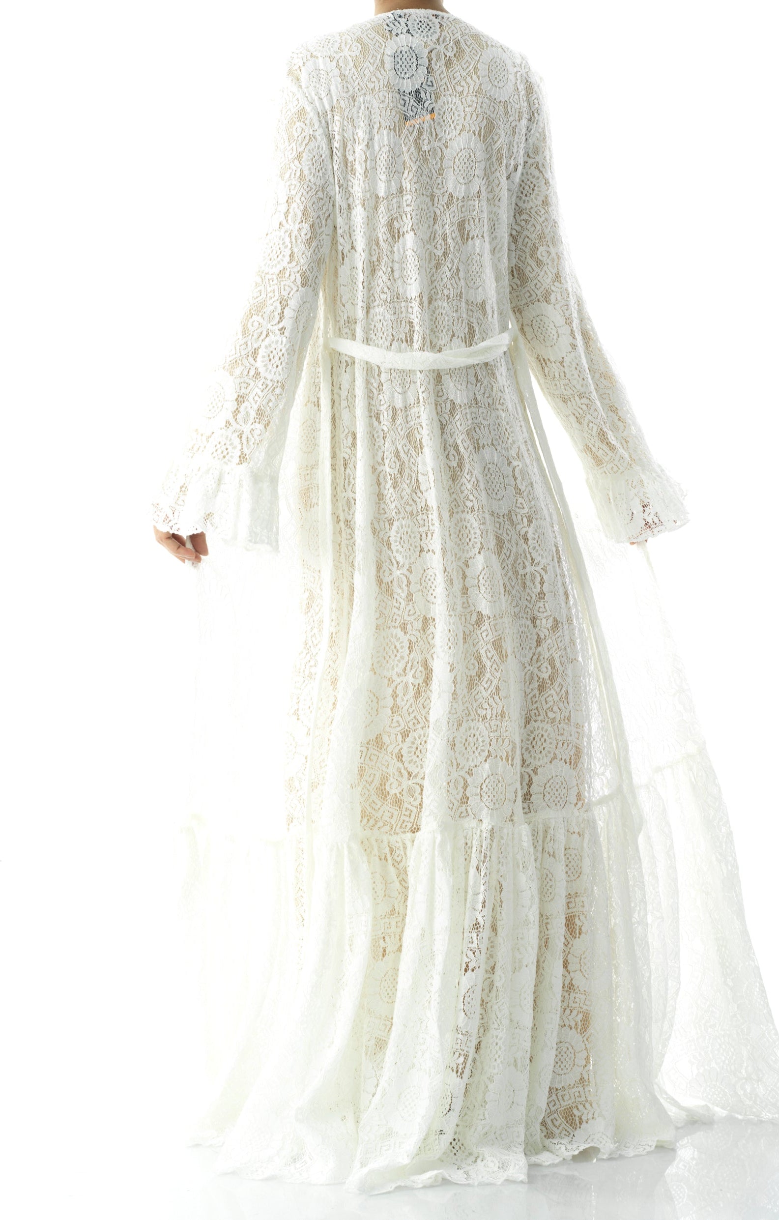 Dream lace maxi ruffle cardigan Kabayare