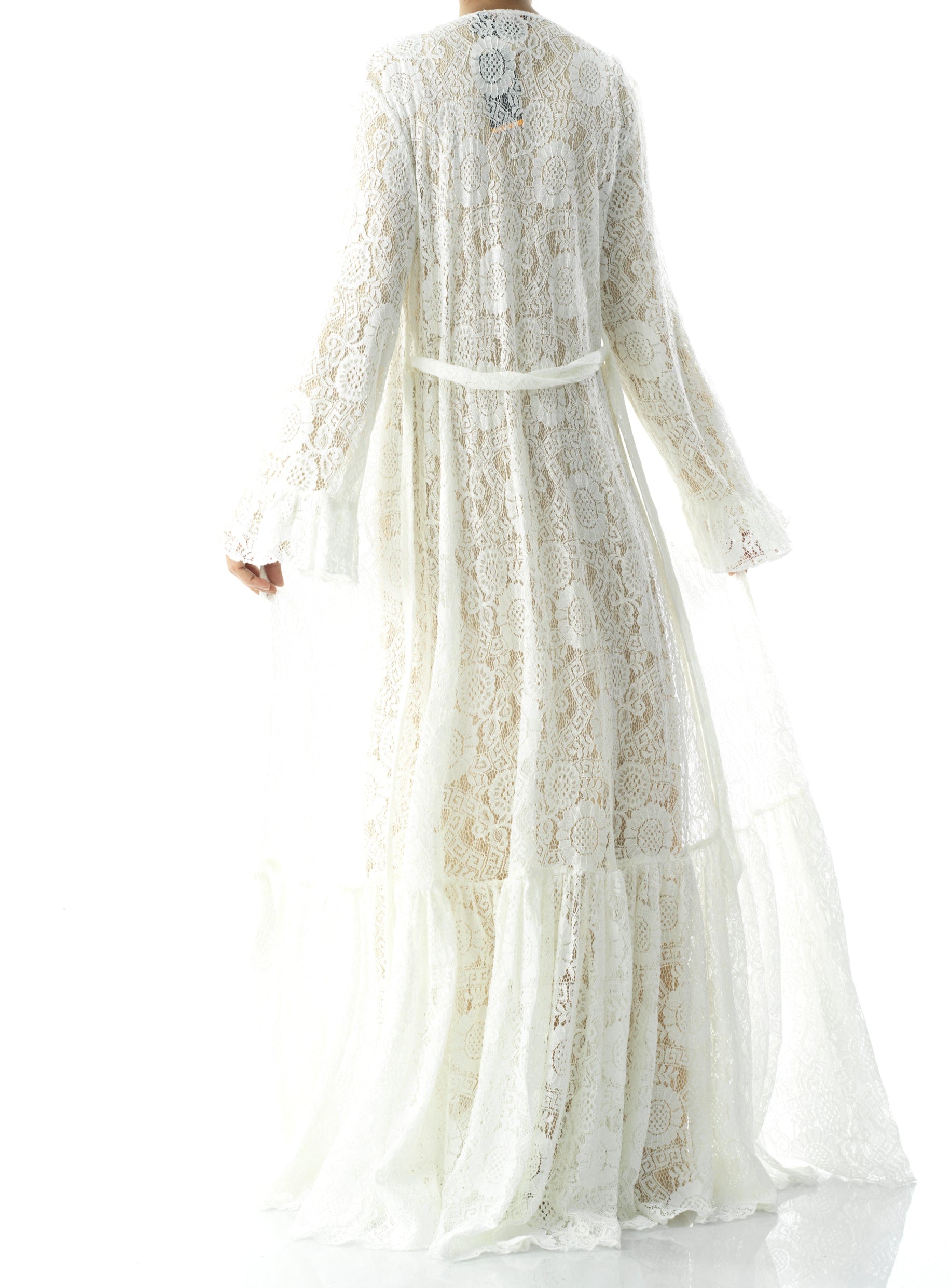 Dream lace maxi ruffle cardigan Kabayare