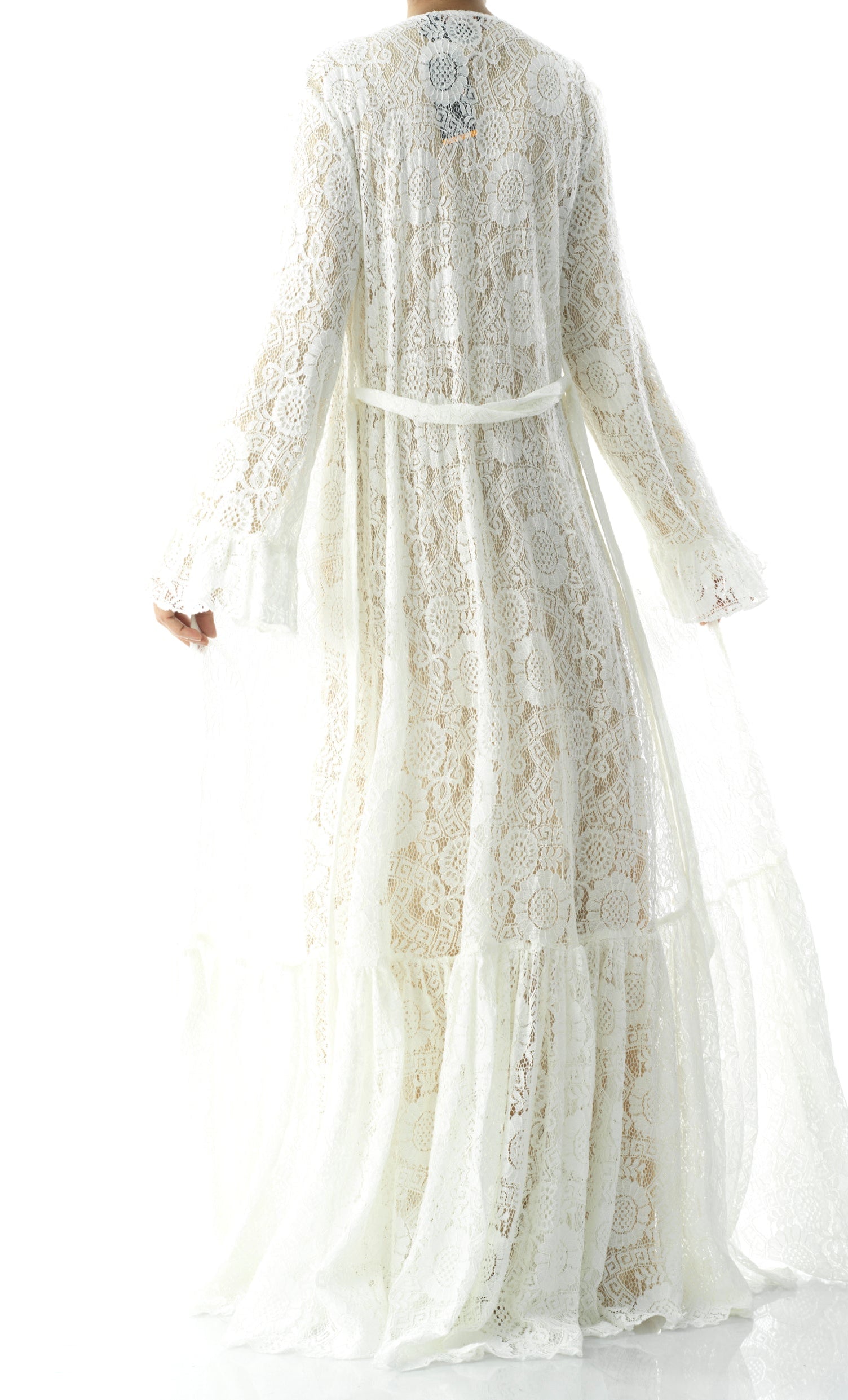 Dream lace maxi ruffle cardigan Kabayare
