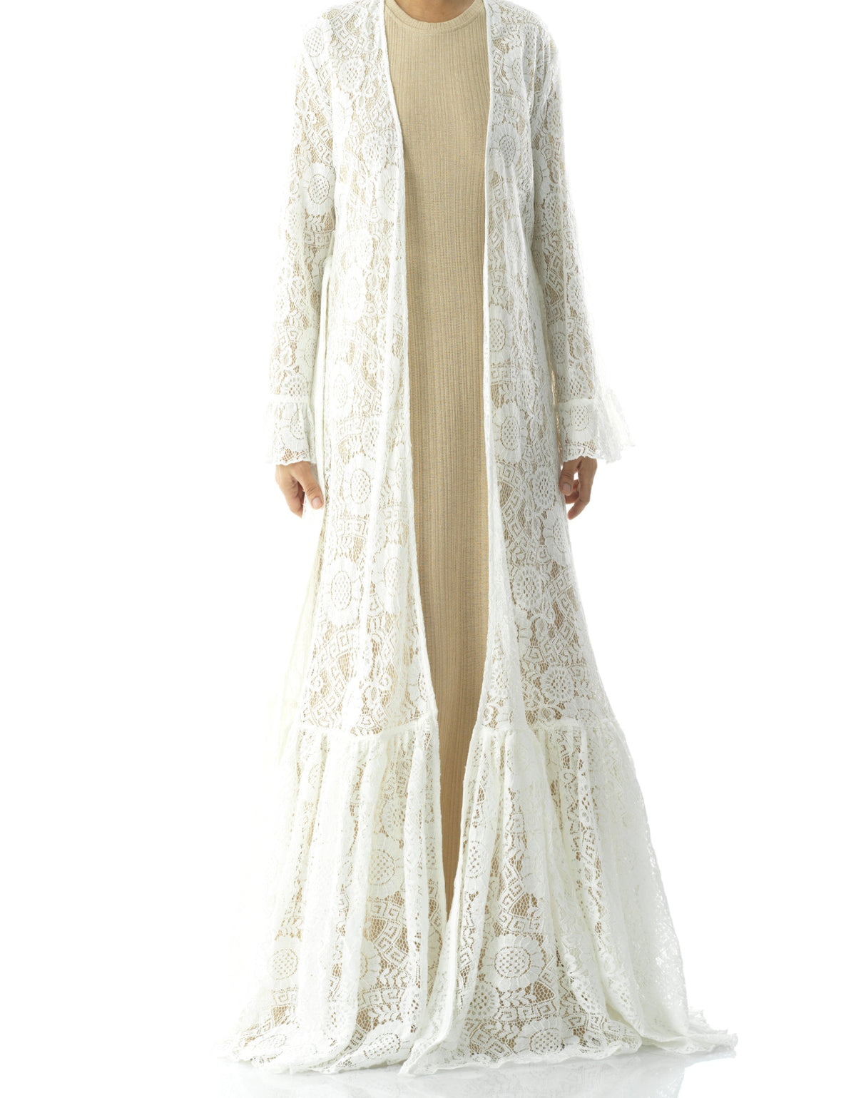 Dream lace maxi ruffle cardigan Kabayare