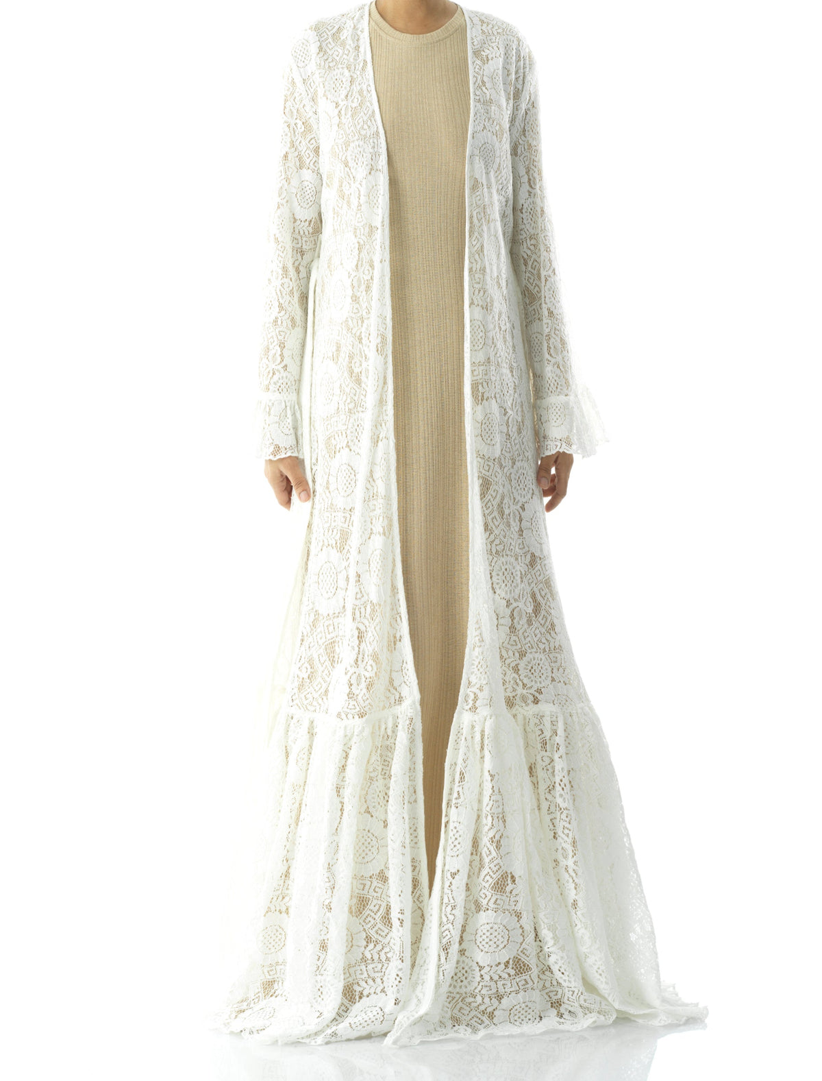 Dream lace maxi ruffle cardigan Kabayare