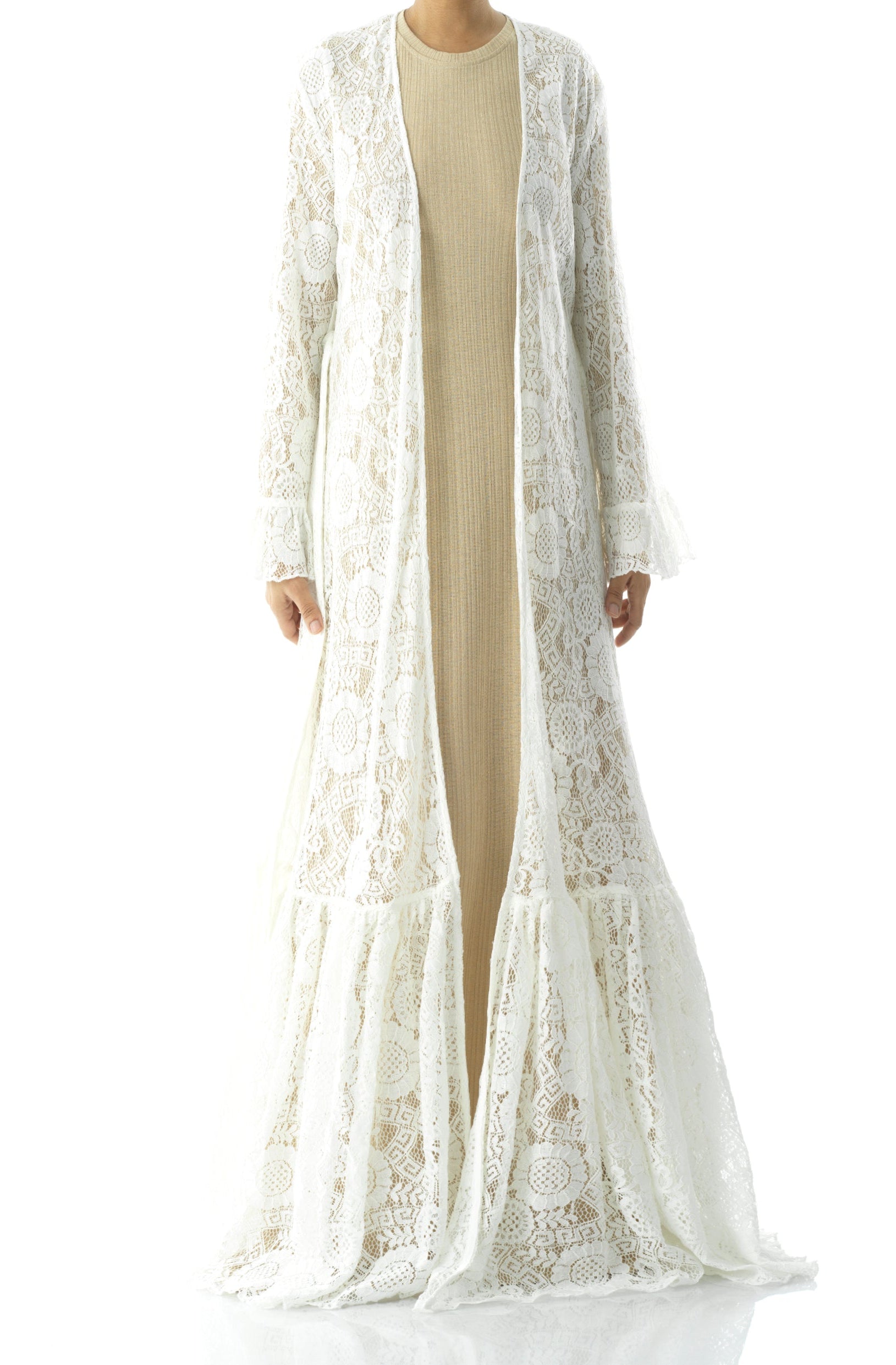 Dream lace maxi ruffle cardigan Kabayare