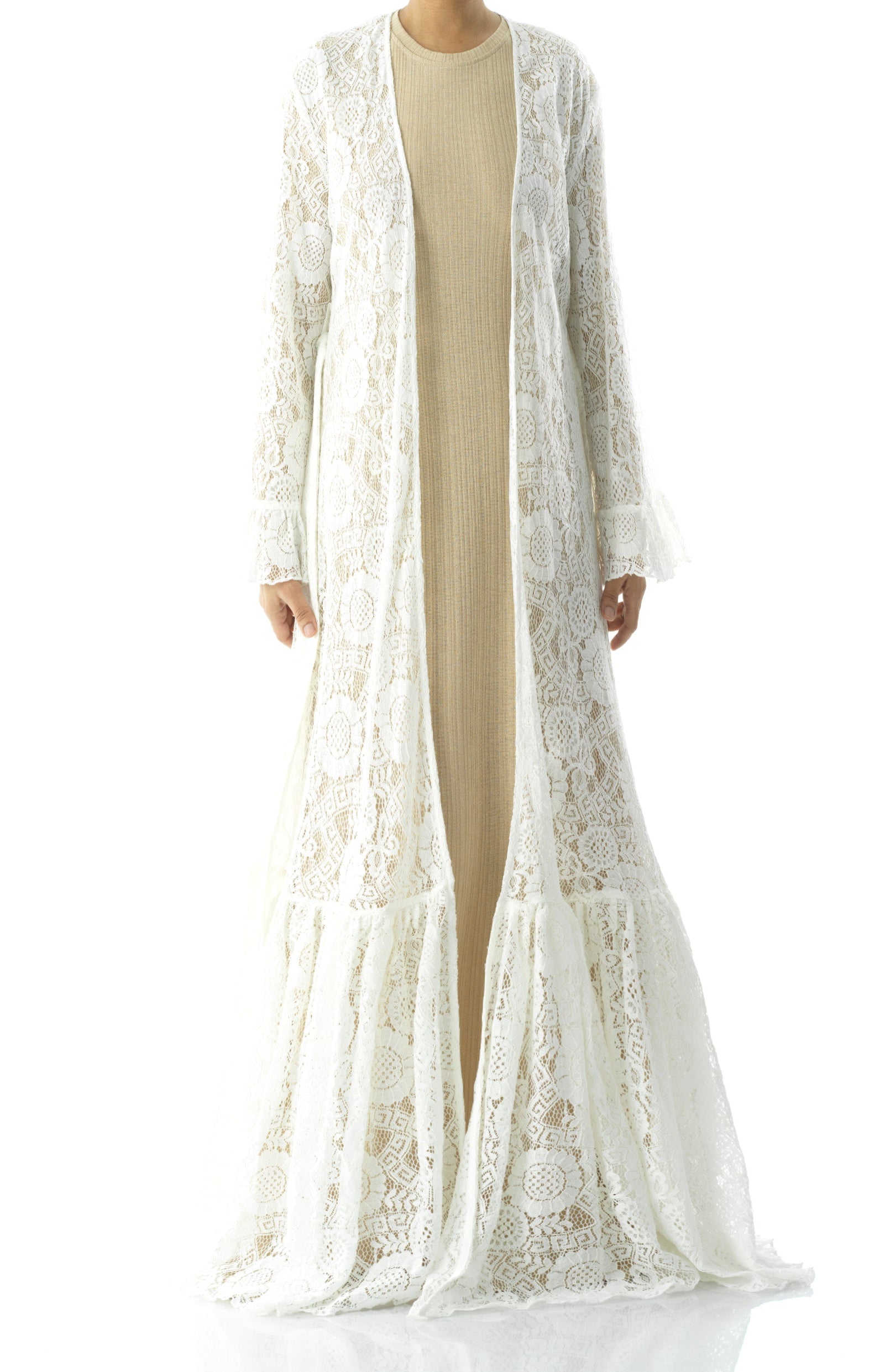 Dream lace maxi ruffle cardigan Kabayare