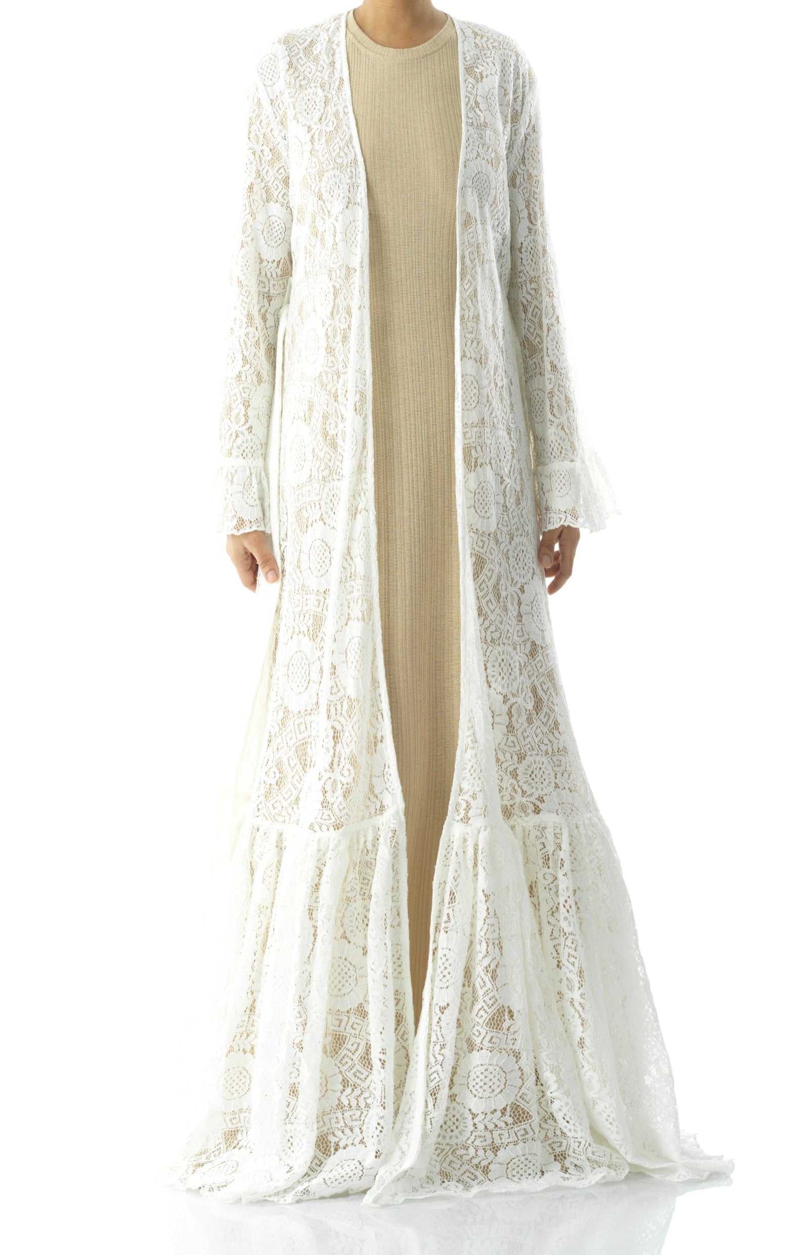 Dream lace maxi ruffle cardigan Kabayare