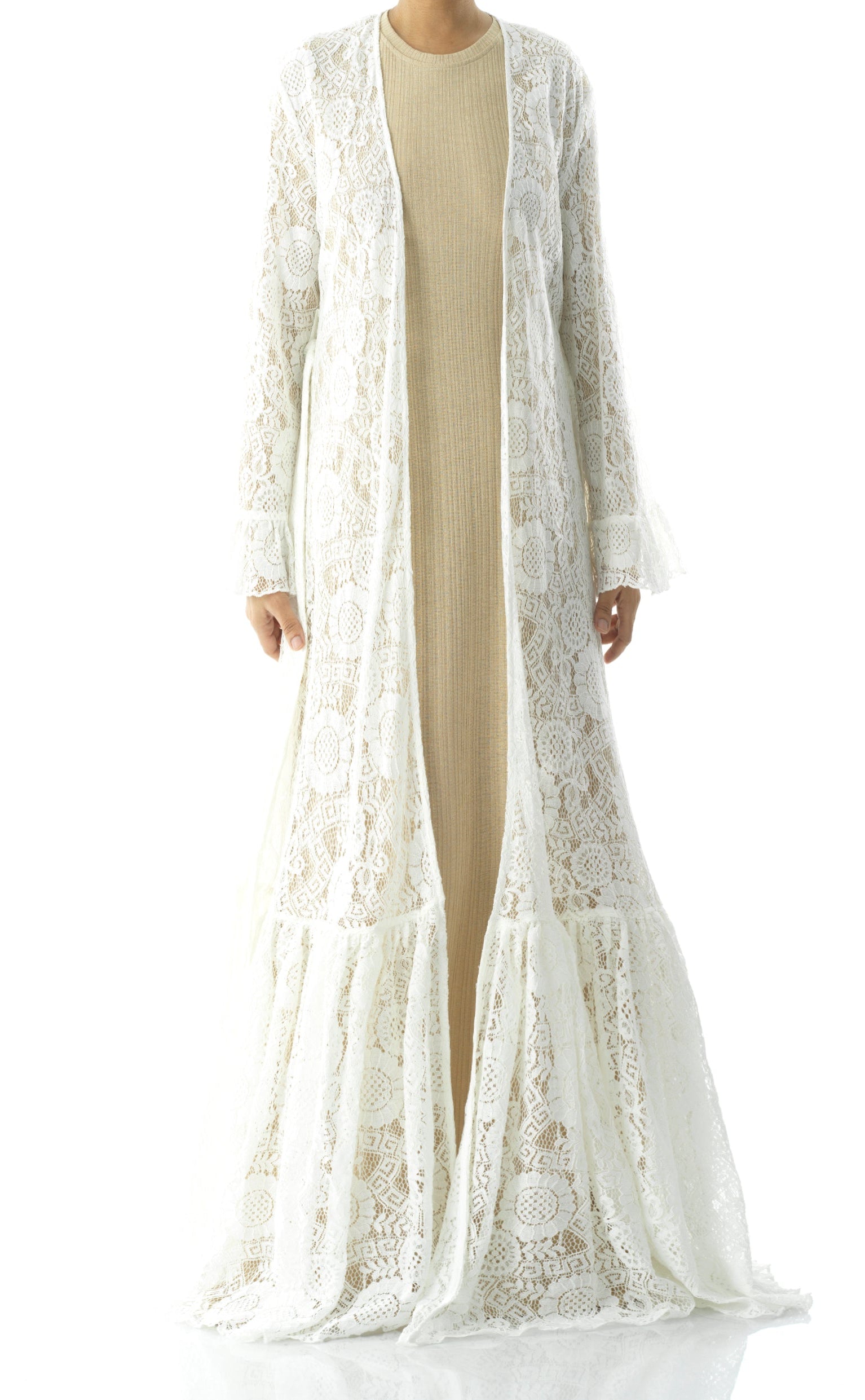 Dream lace maxi ruffle cardigan Kabayare