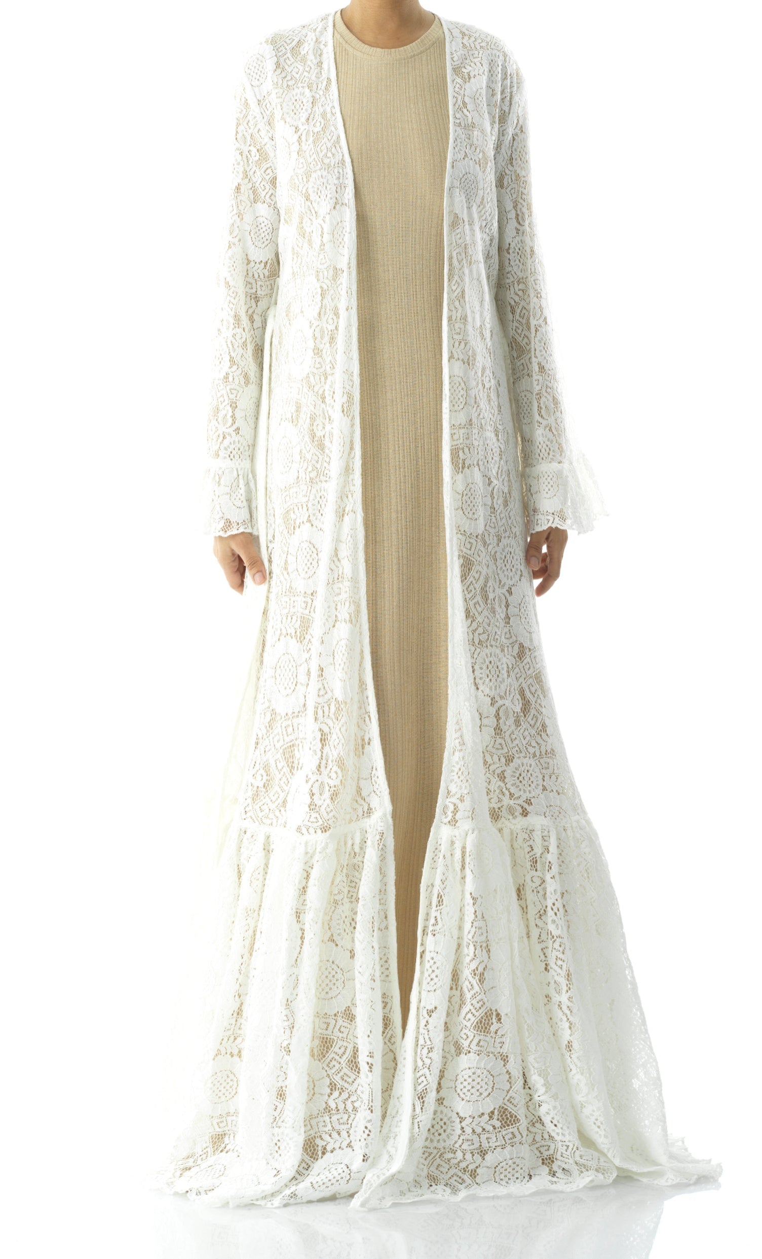 Dream lace maxi ruffle cardigan Kabayare