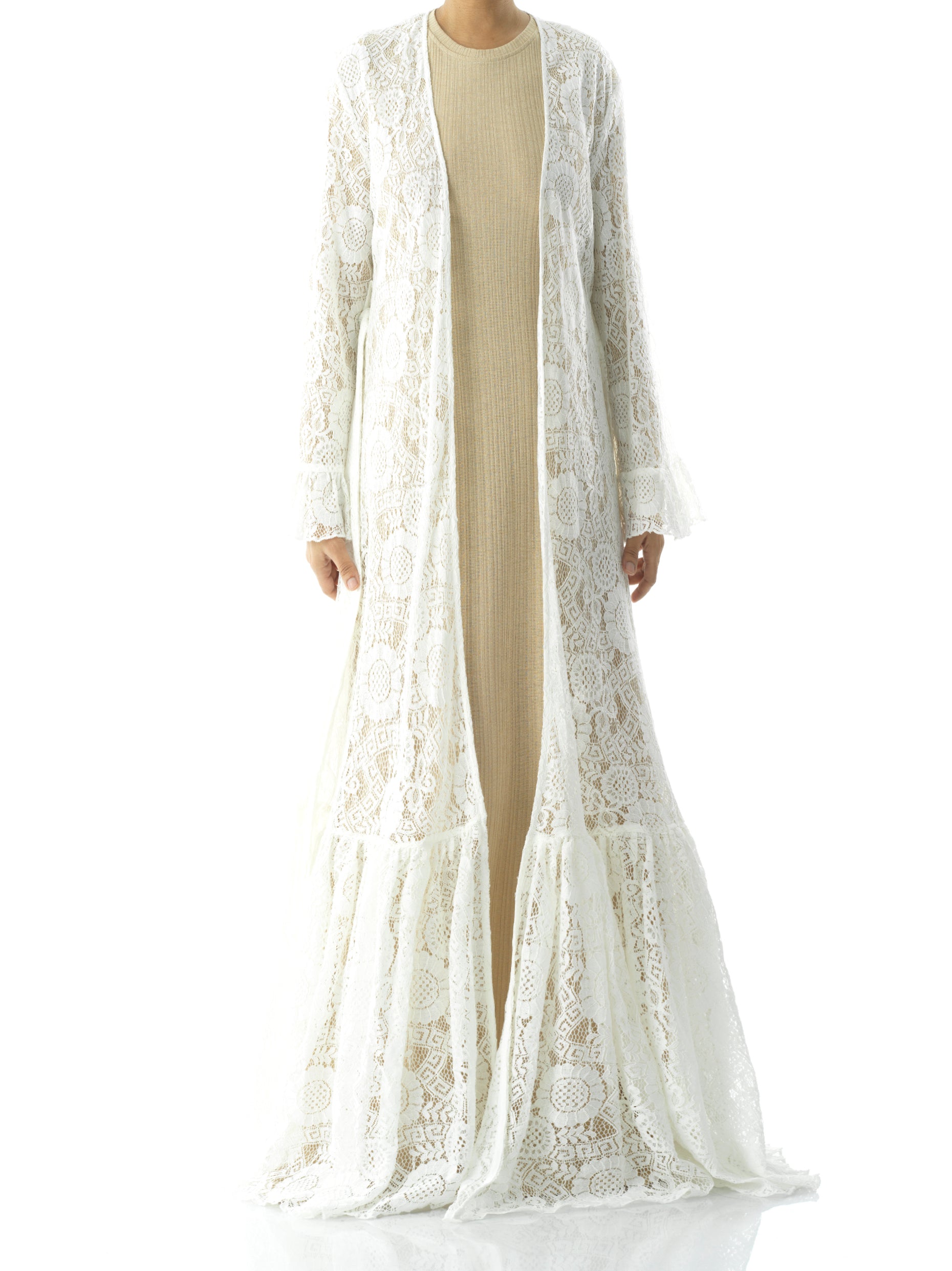 Dream lace maxi ruffle cardigan Kabayare