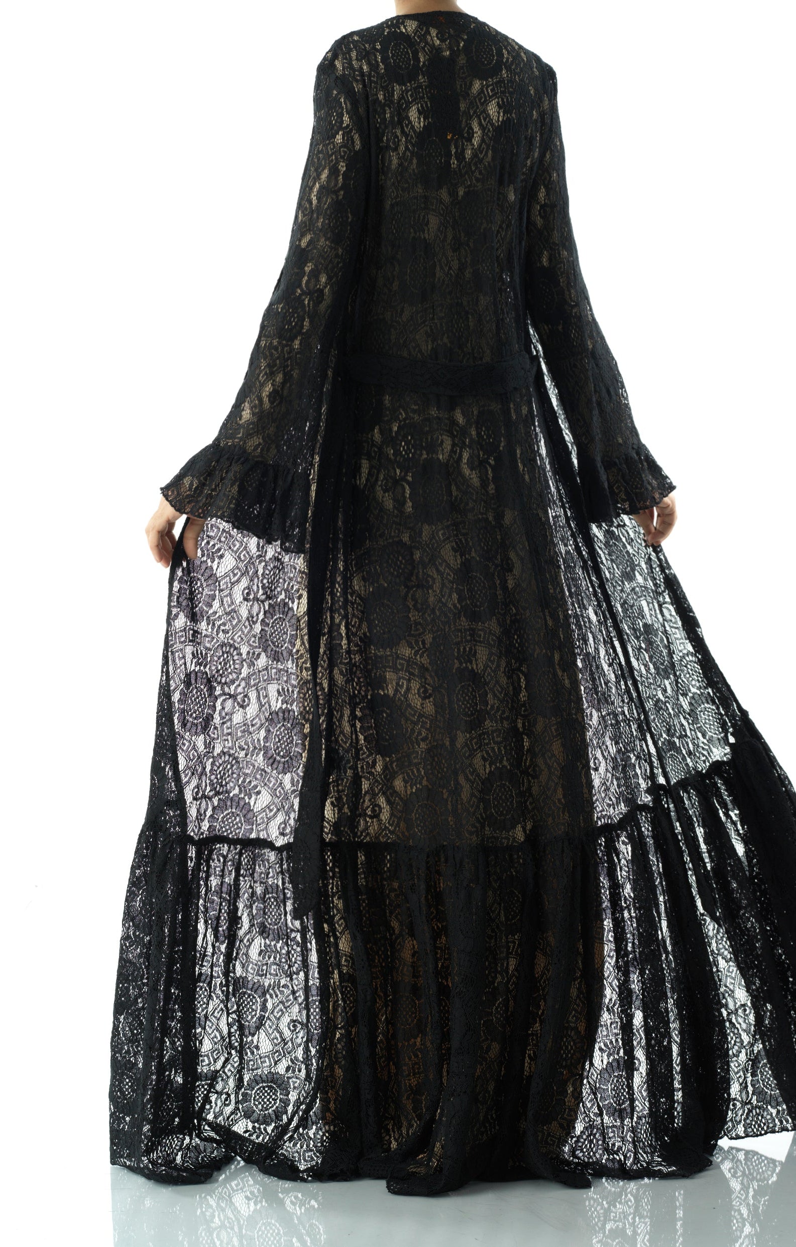Dream lace maxi ruffle cardigan Kabayare