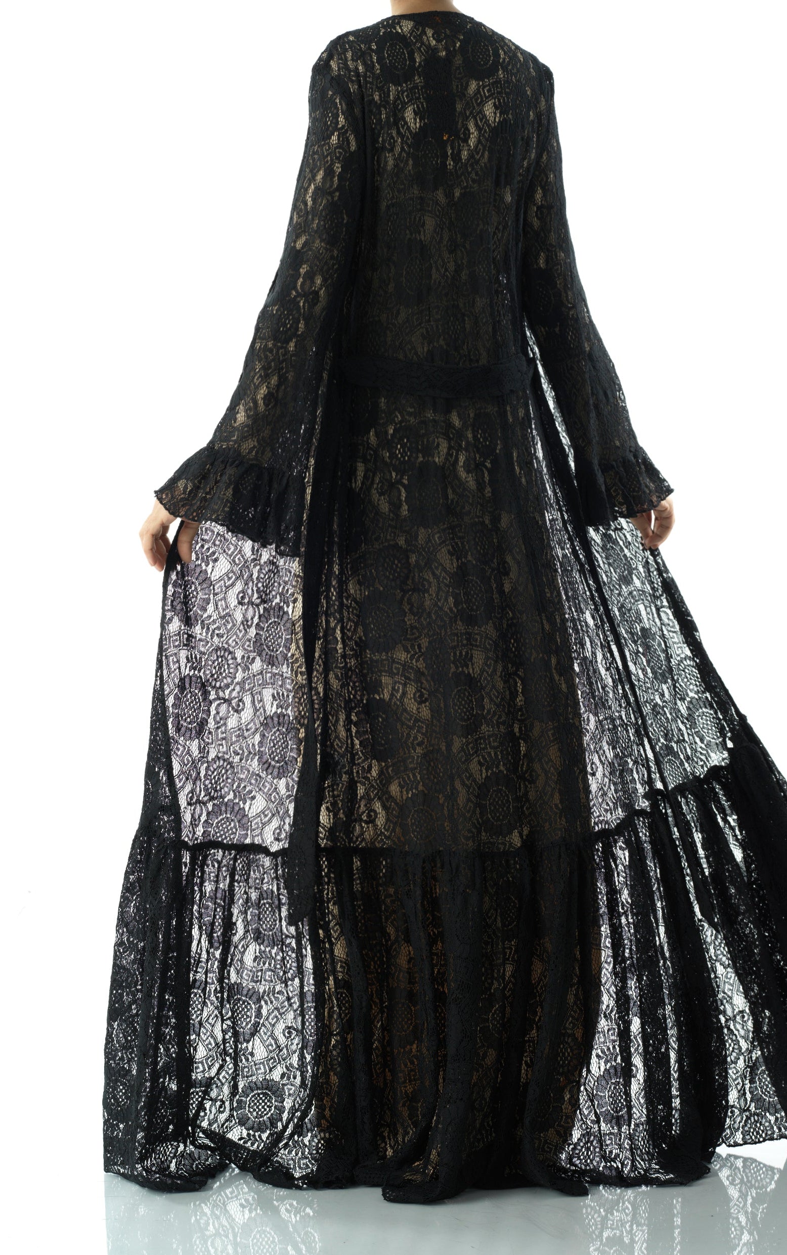Dream lace maxi ruffle cardigan Kabayare