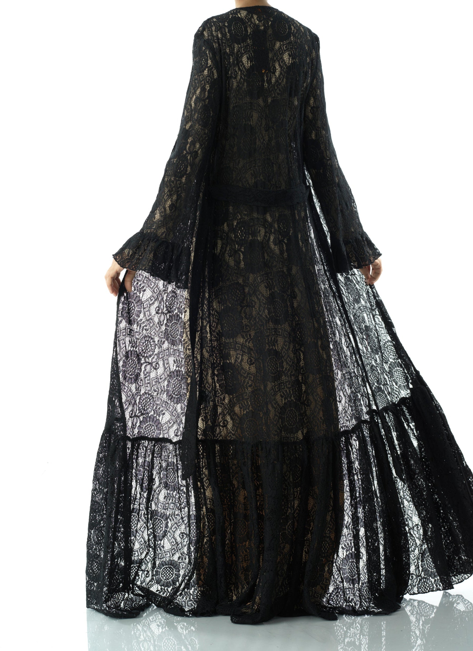 Dream lace maxi ruffle cardigan Kabayare