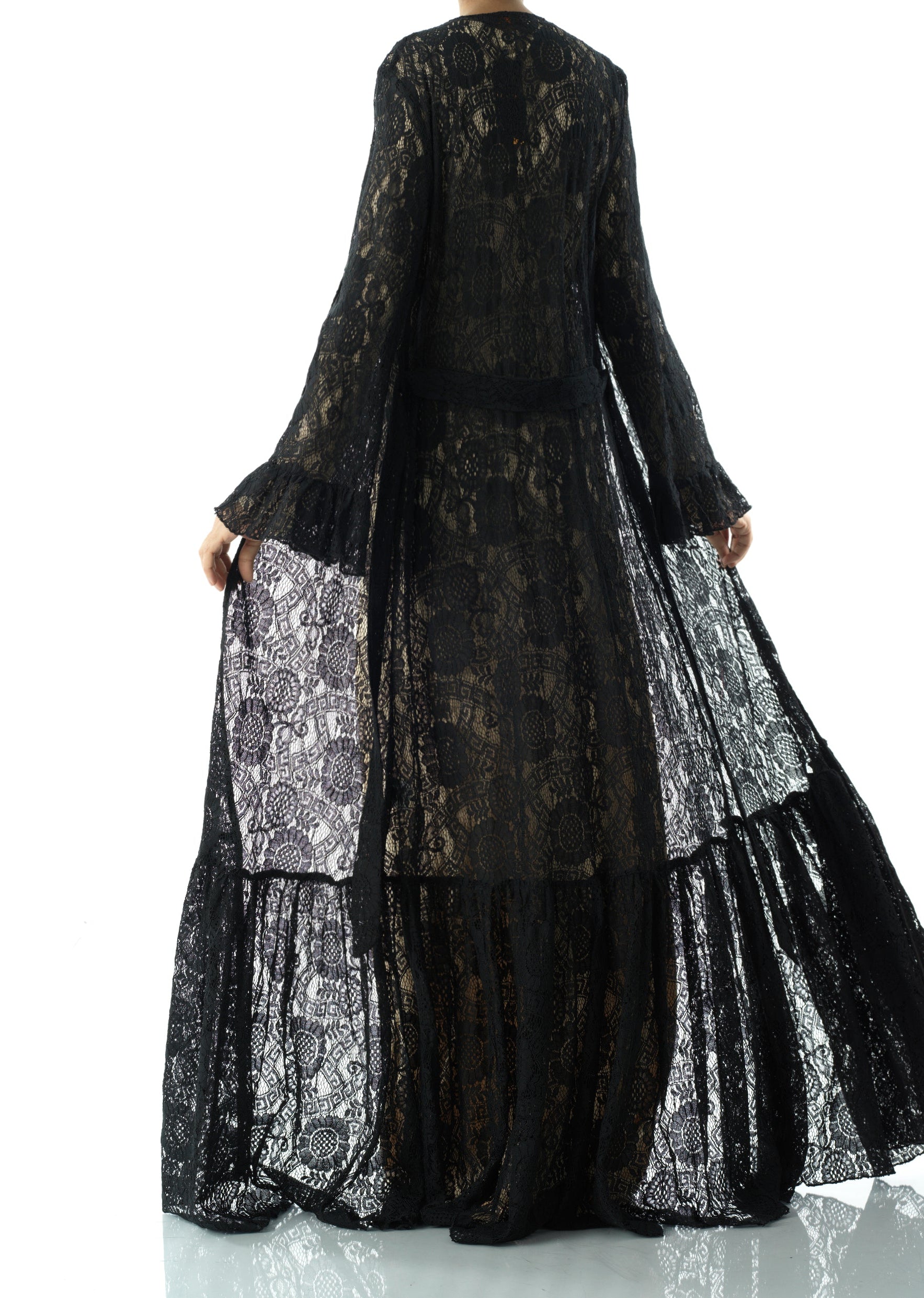 Dream lace maxi ruffle cardigan Kabayare