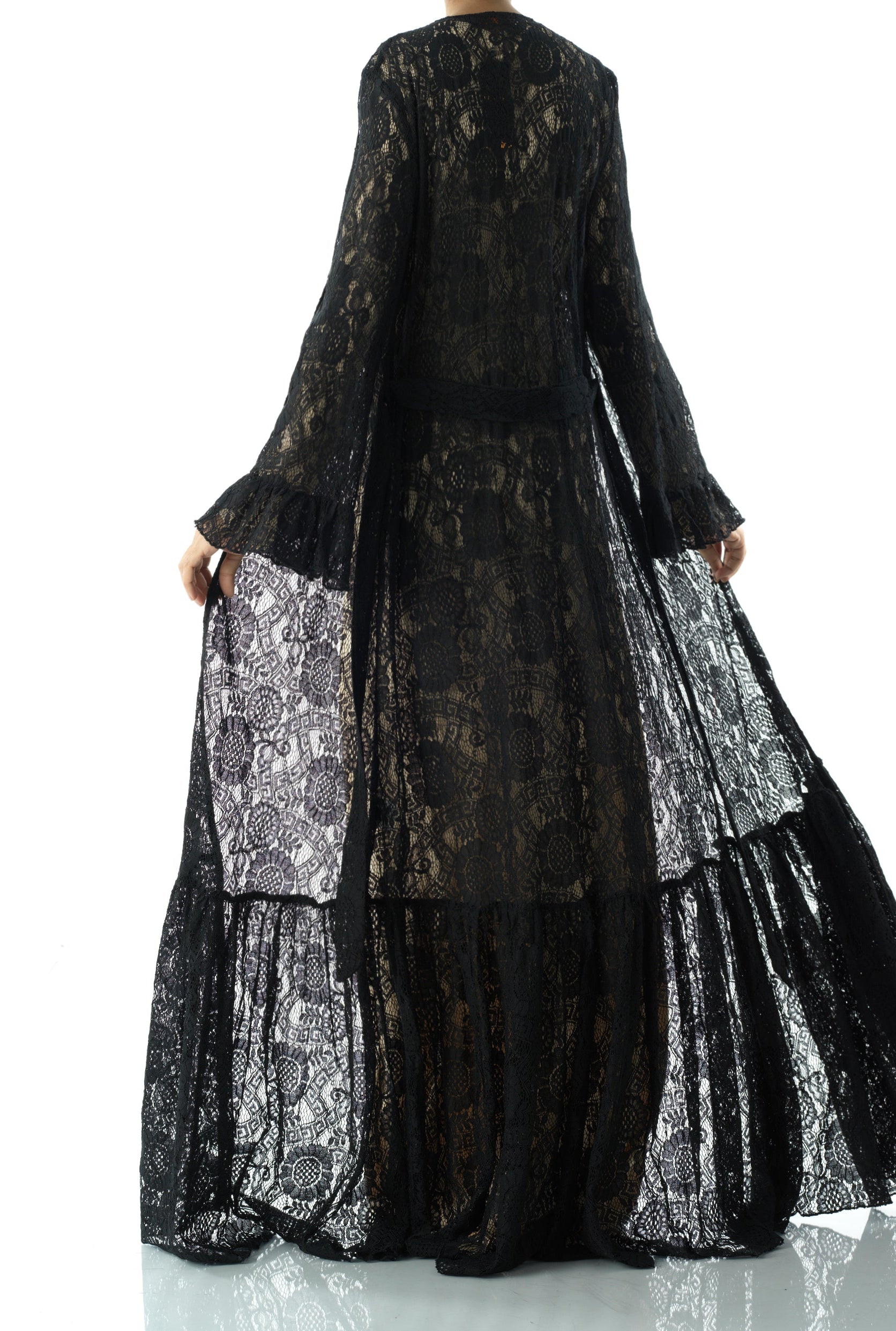 Dream lace maxi ruffle cardigan Kabayare