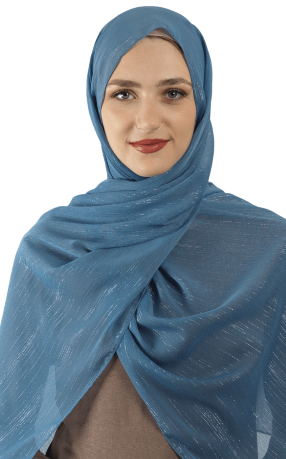 Dusty Blue Lovely dana shimmer Chiffon hijab Kabayare