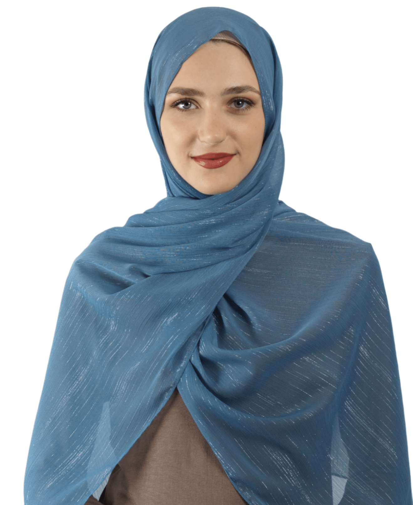 Dusty Blue Lovely dana shimmer Chiffon hijab Kabayare