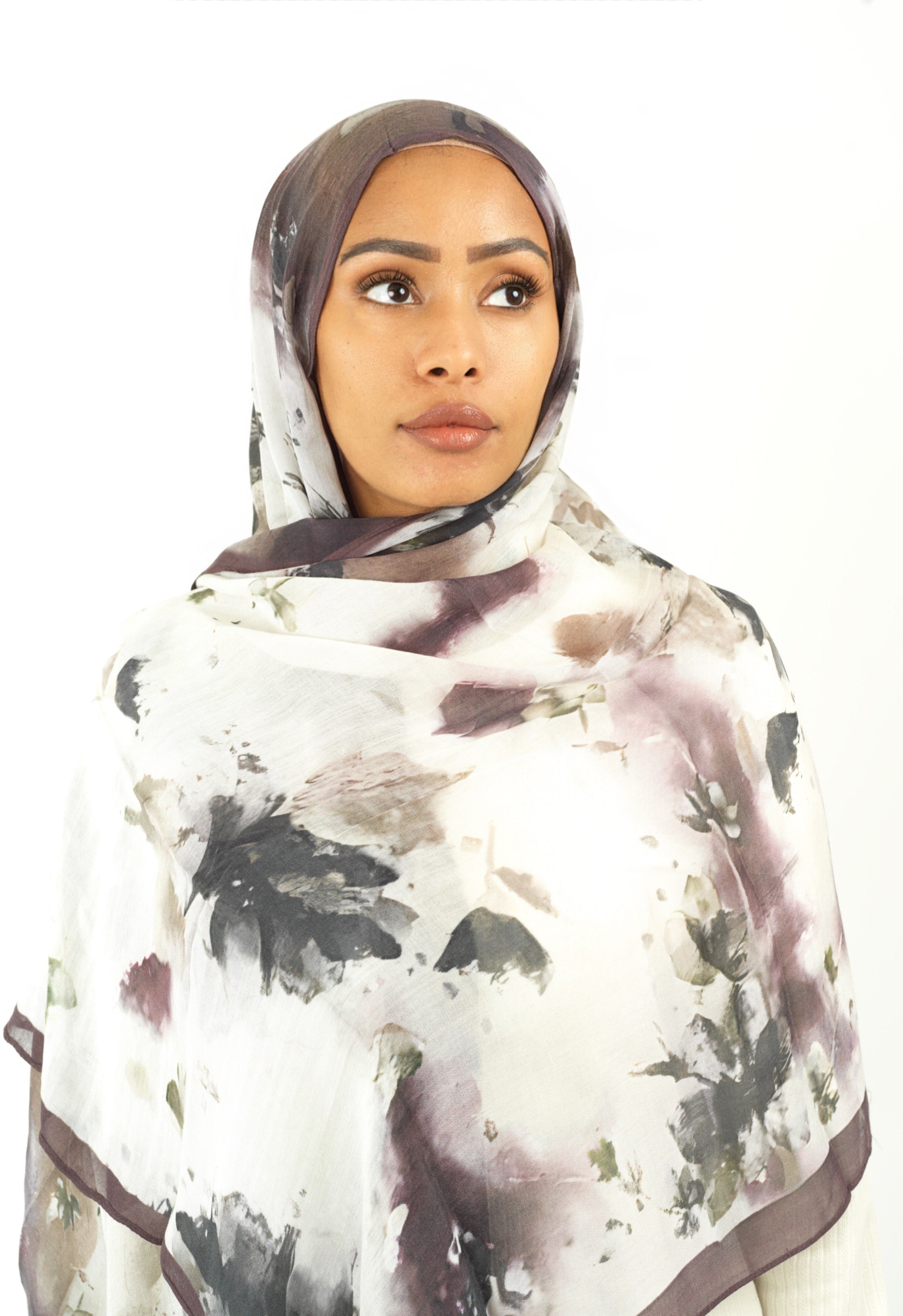 Dusty mauve modal print hijab Kabayare