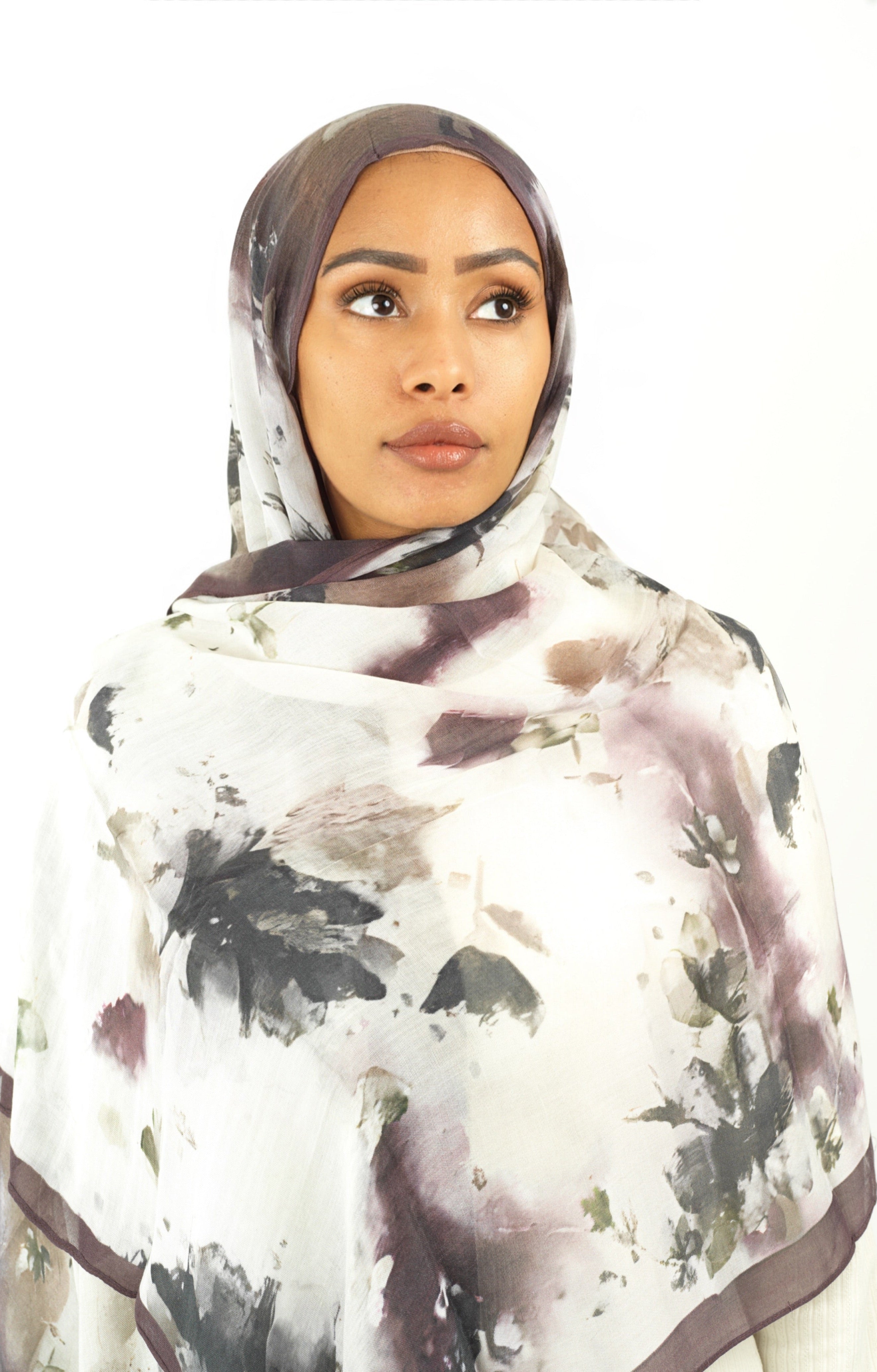 Dusty mauve modal print hijab Kabayare