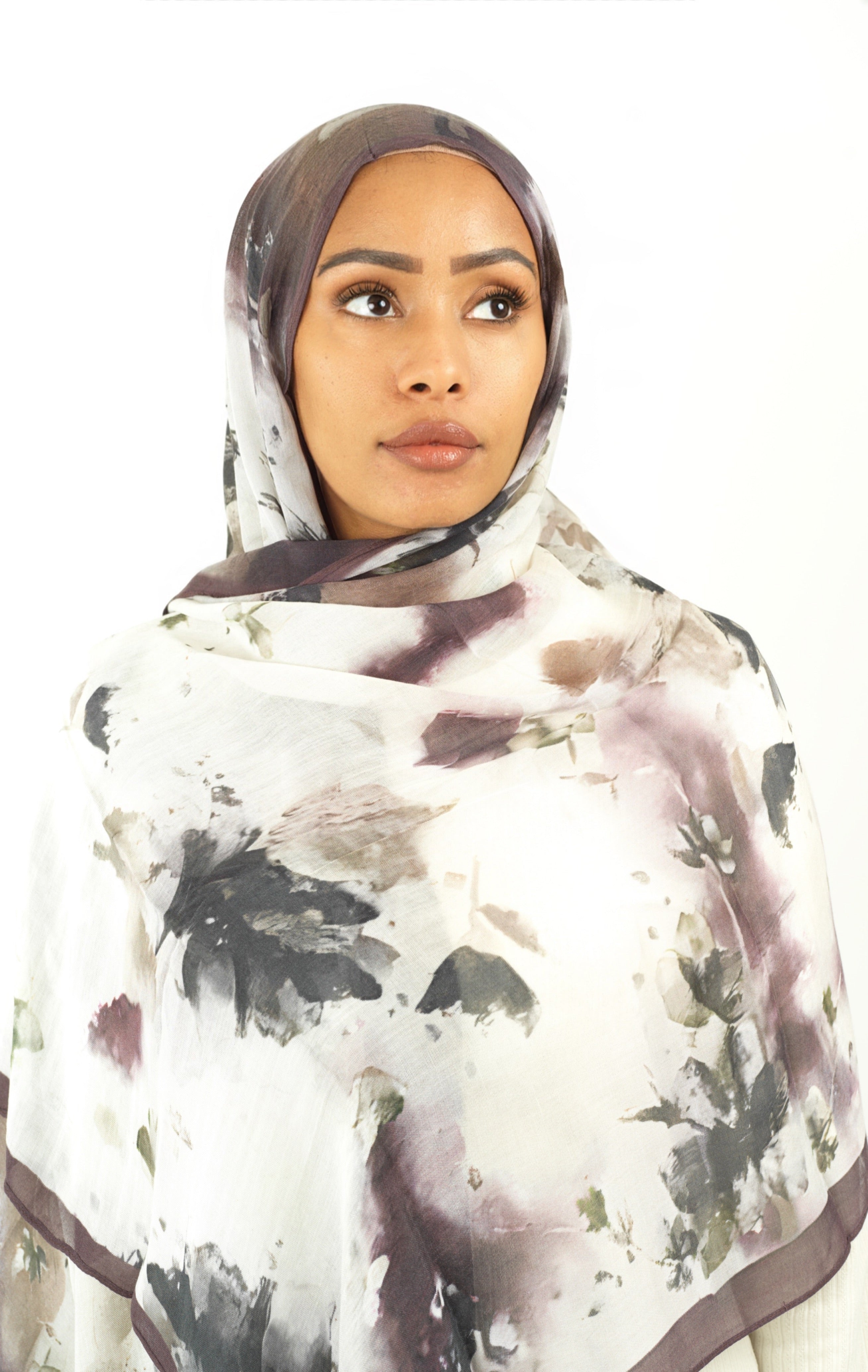 Dusty mauve modal print hijab Kabayare