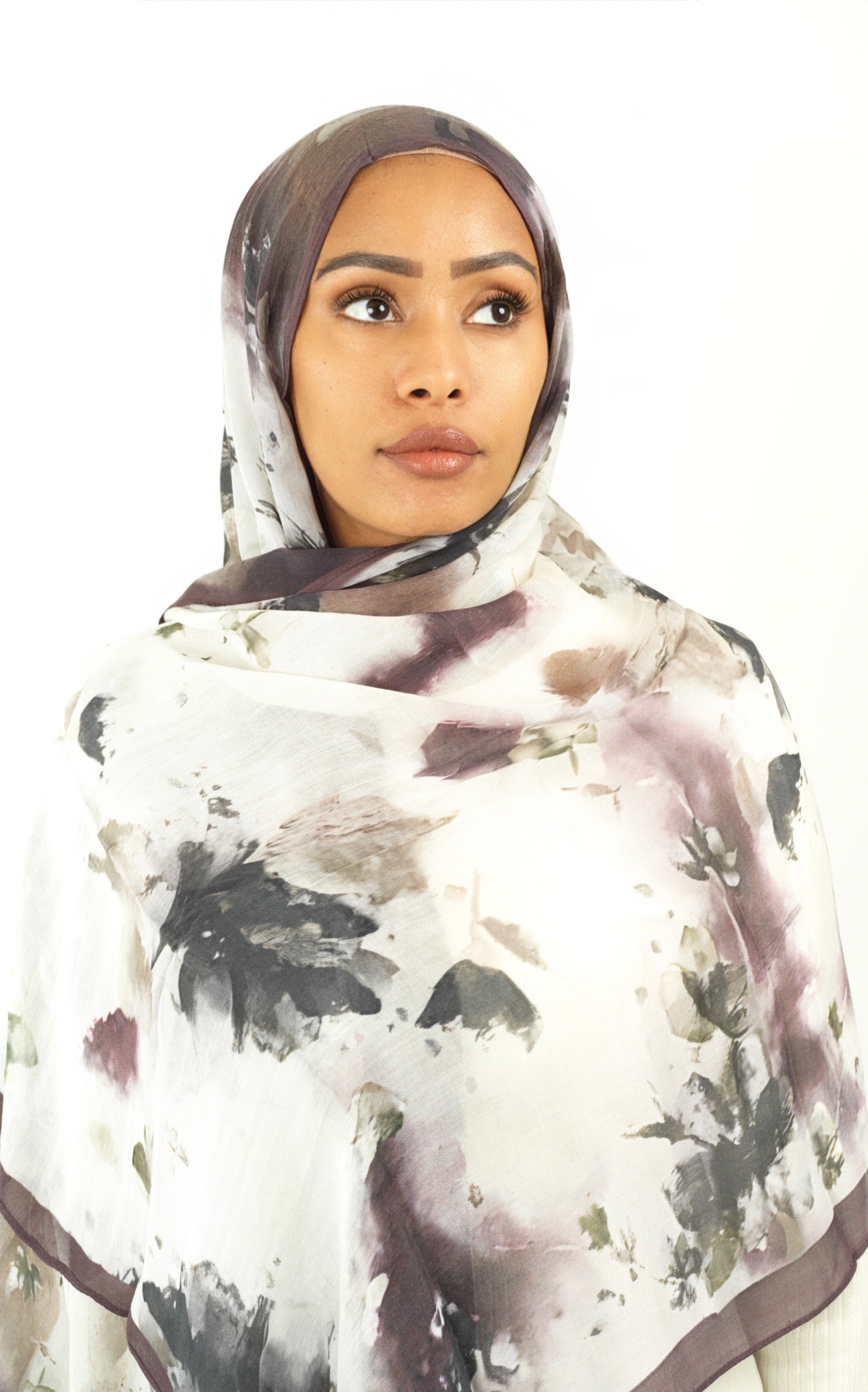 Dusty mauve modal print hijab Kabayare