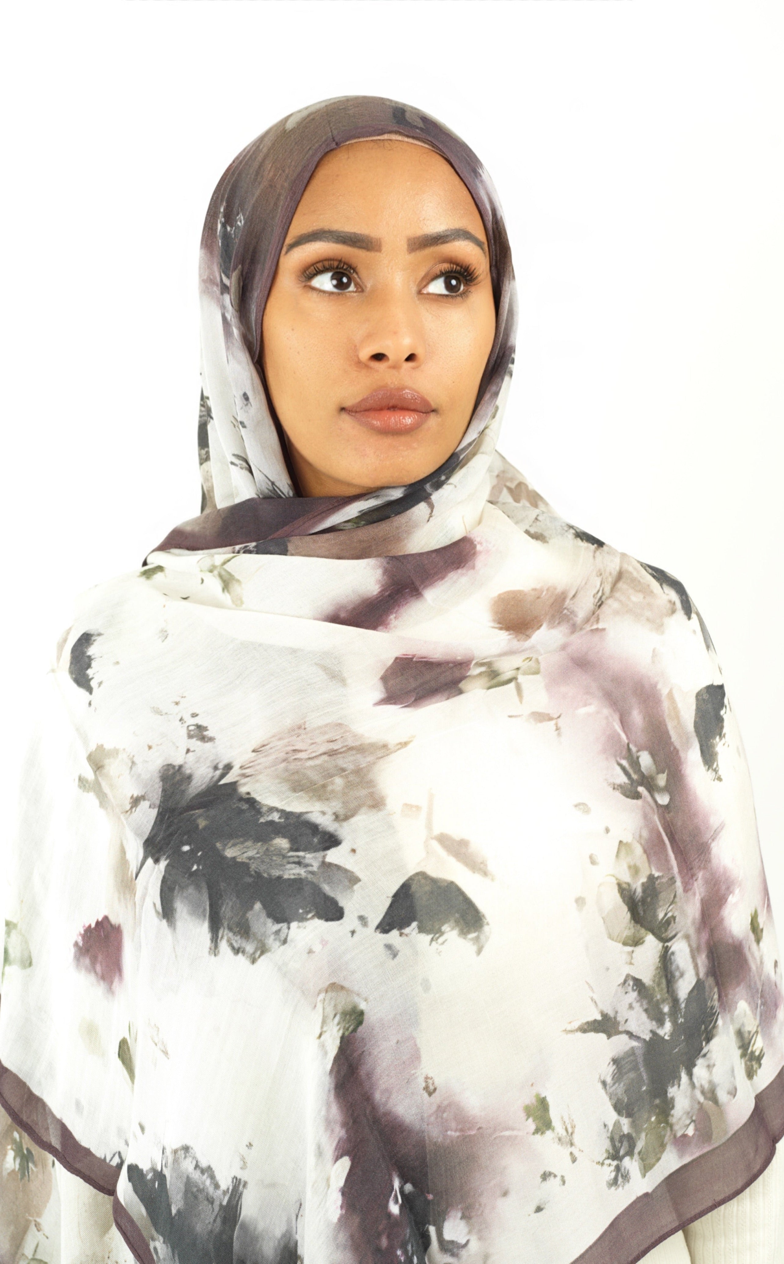 Dusty mauve modal print hijab Kabayare