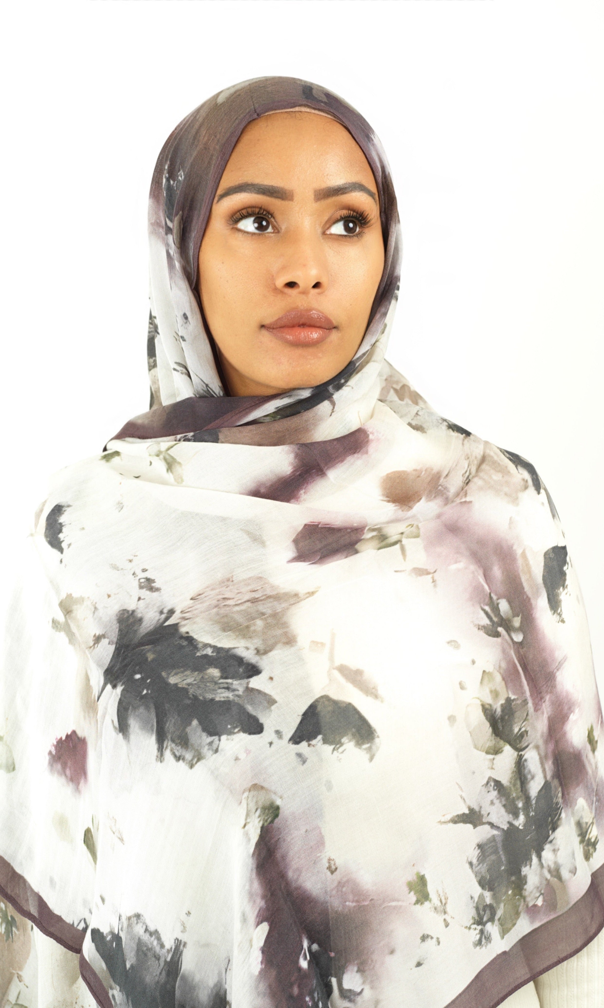 Dusty mauve modal print hijab Kabayare