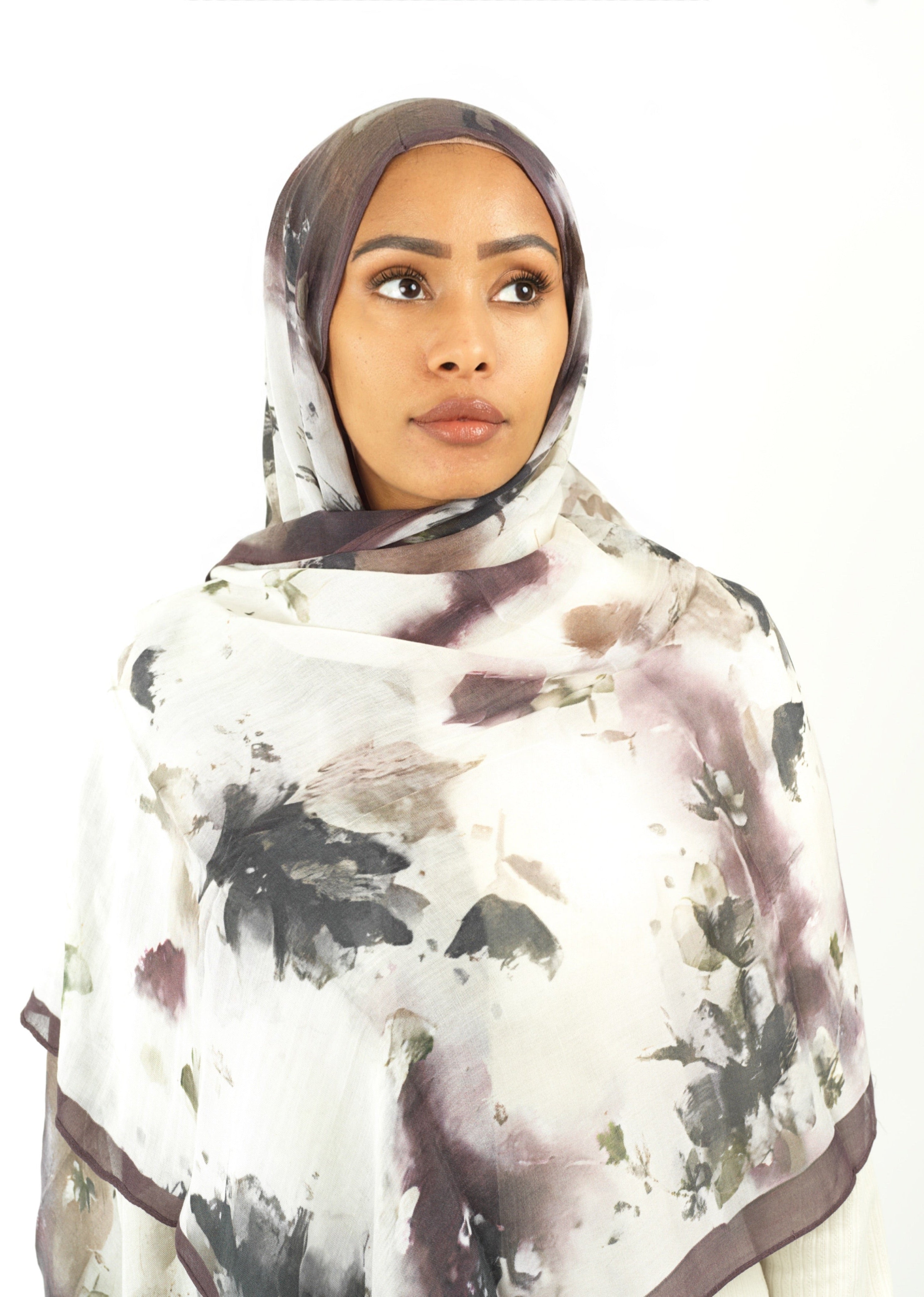 Dusty mauve modal print hijab Kabayare
