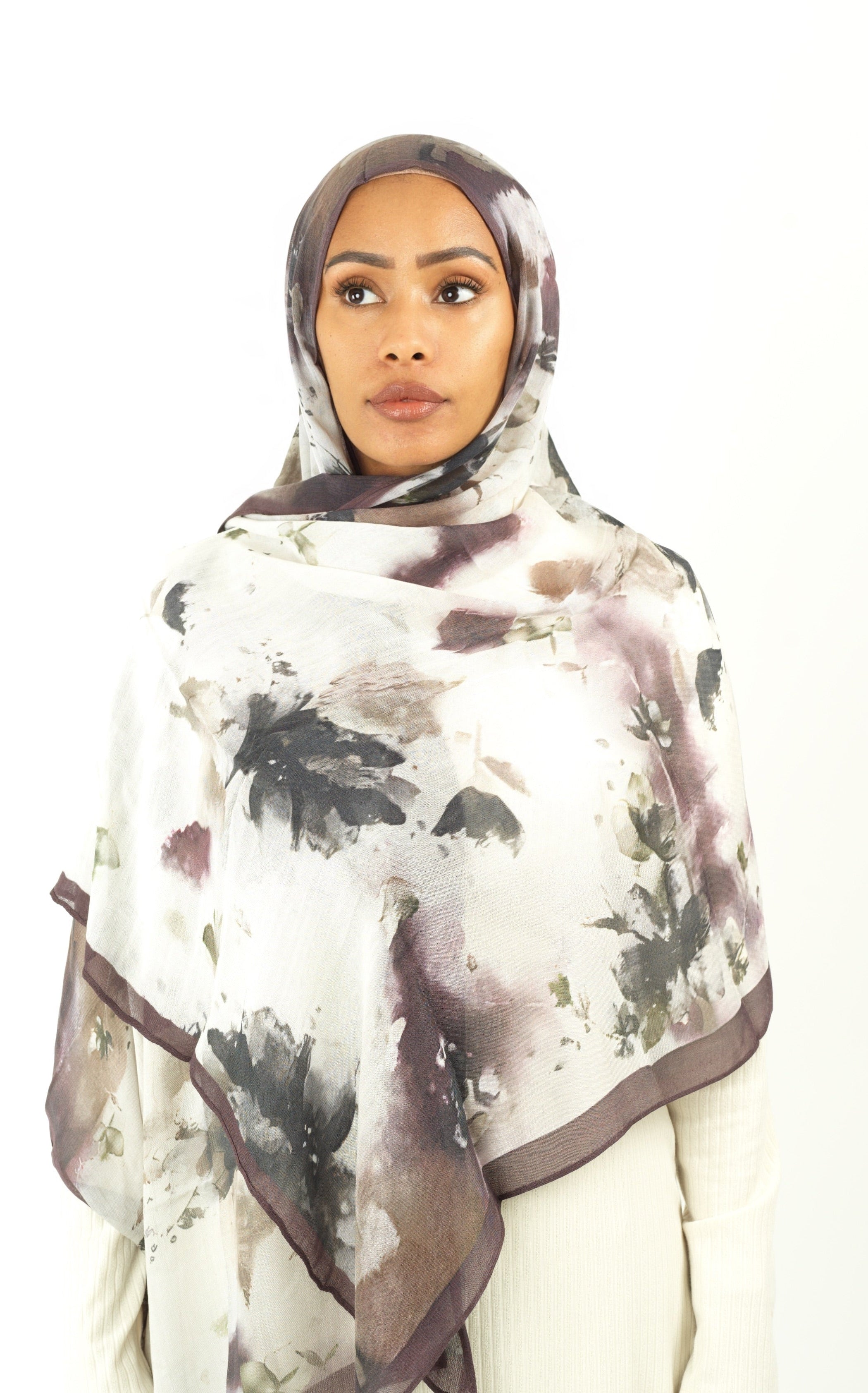 Dusty mauve modal print hijab Kabayare