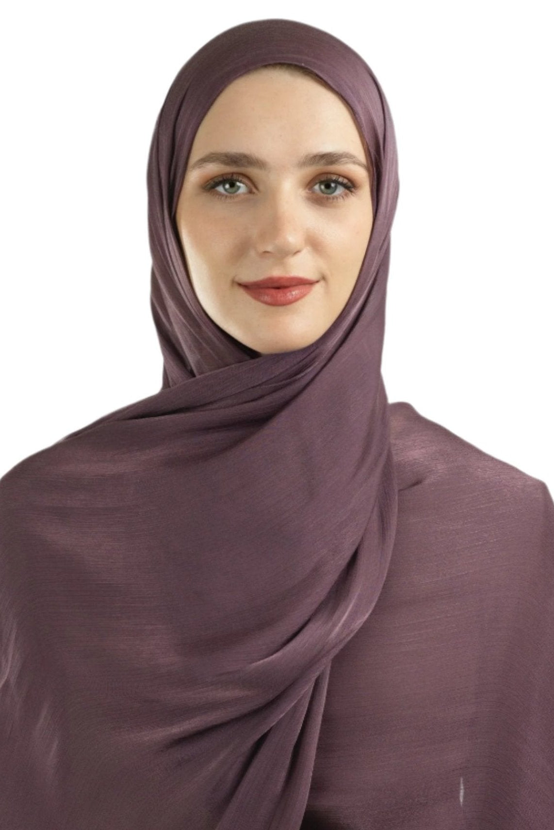 Dusty rose Shimmering Silk Chiffon hijab Kabayare
