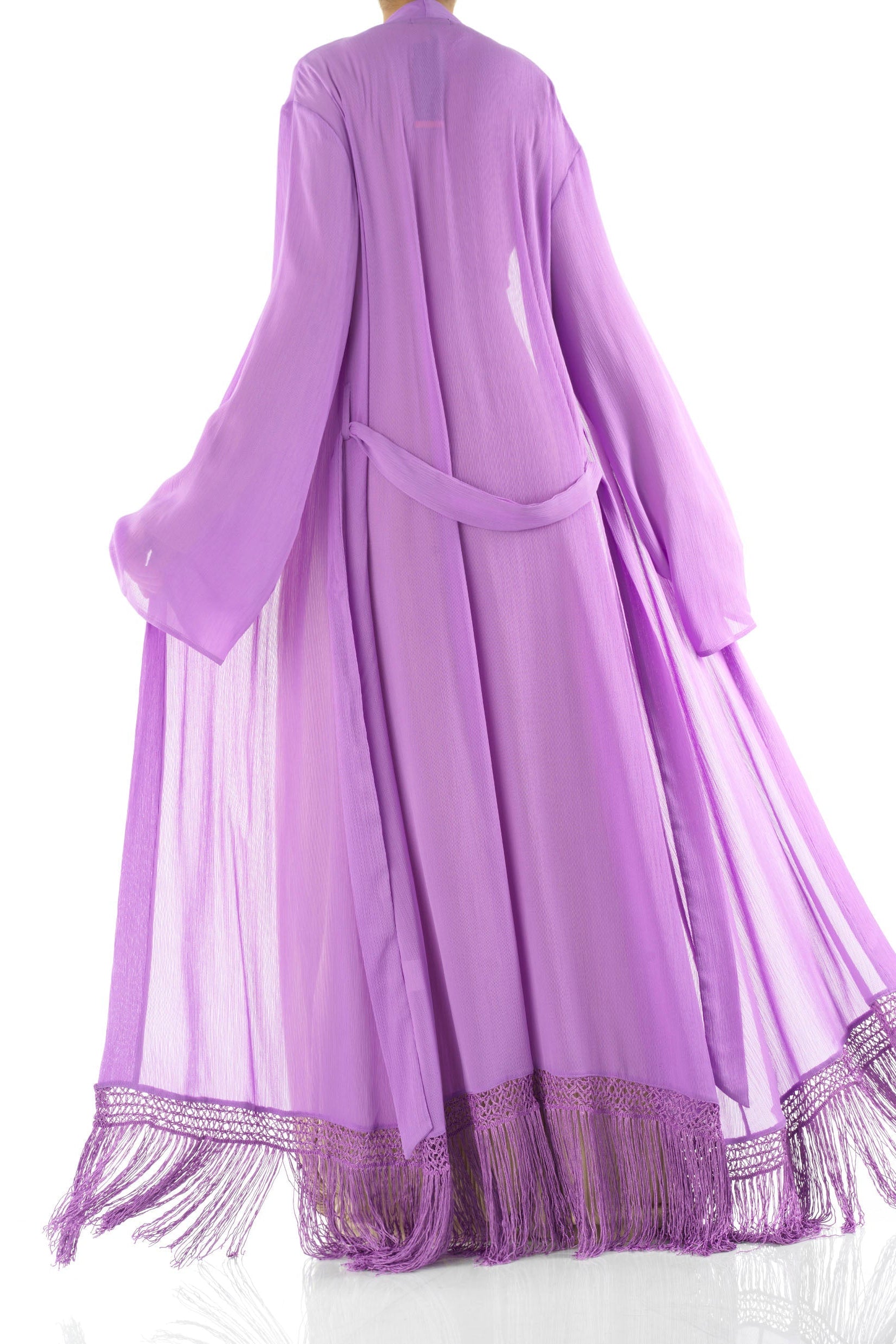 Effortlessly chic fringe cardigan abaya Kabayare