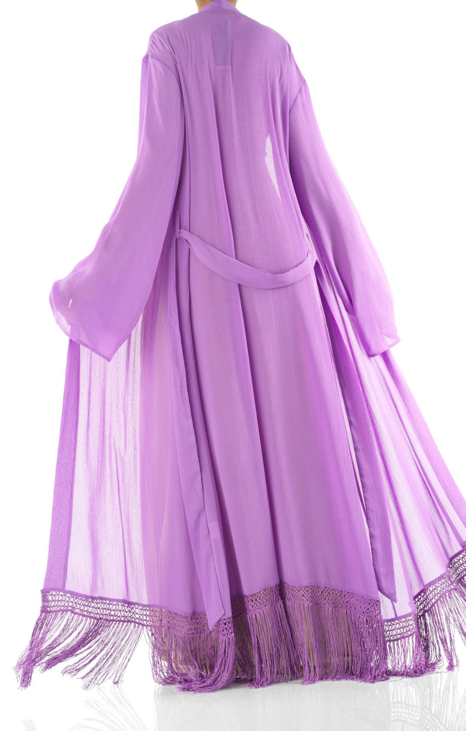 Effortlessly chic fringe cardigan abaya Kabayare