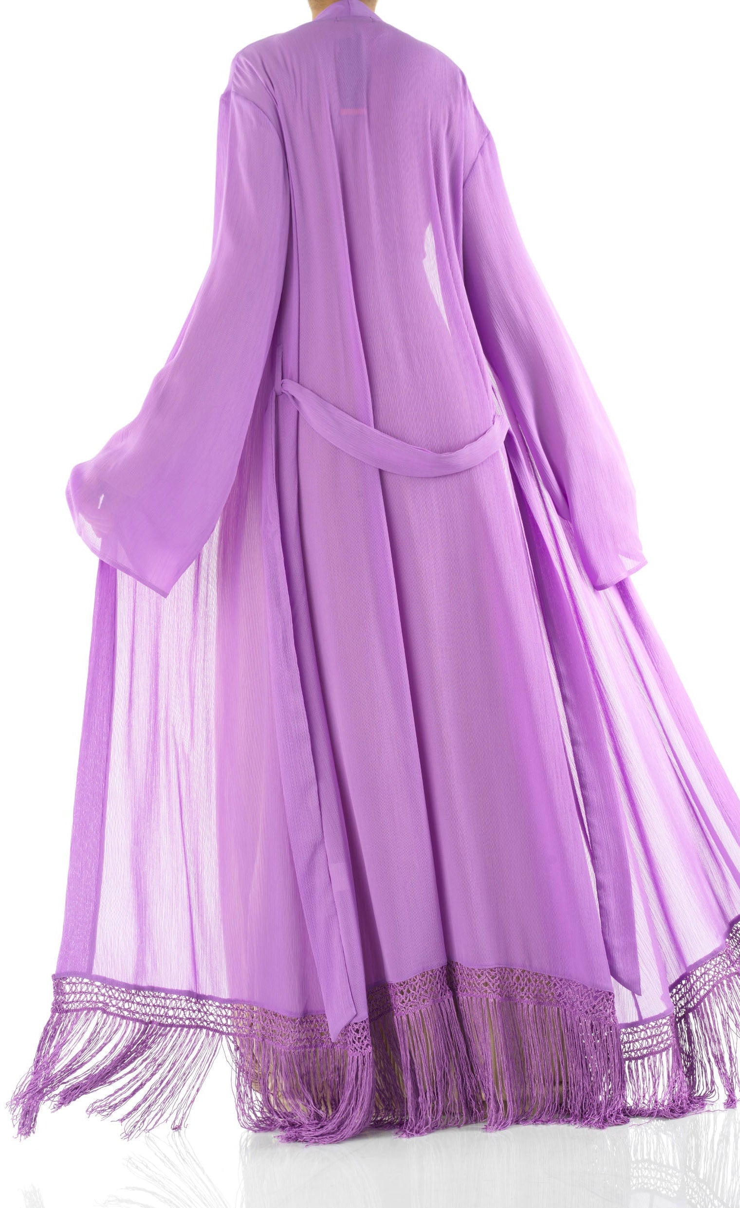 Effortlessly chic fringe cardigan abaya Kabayare