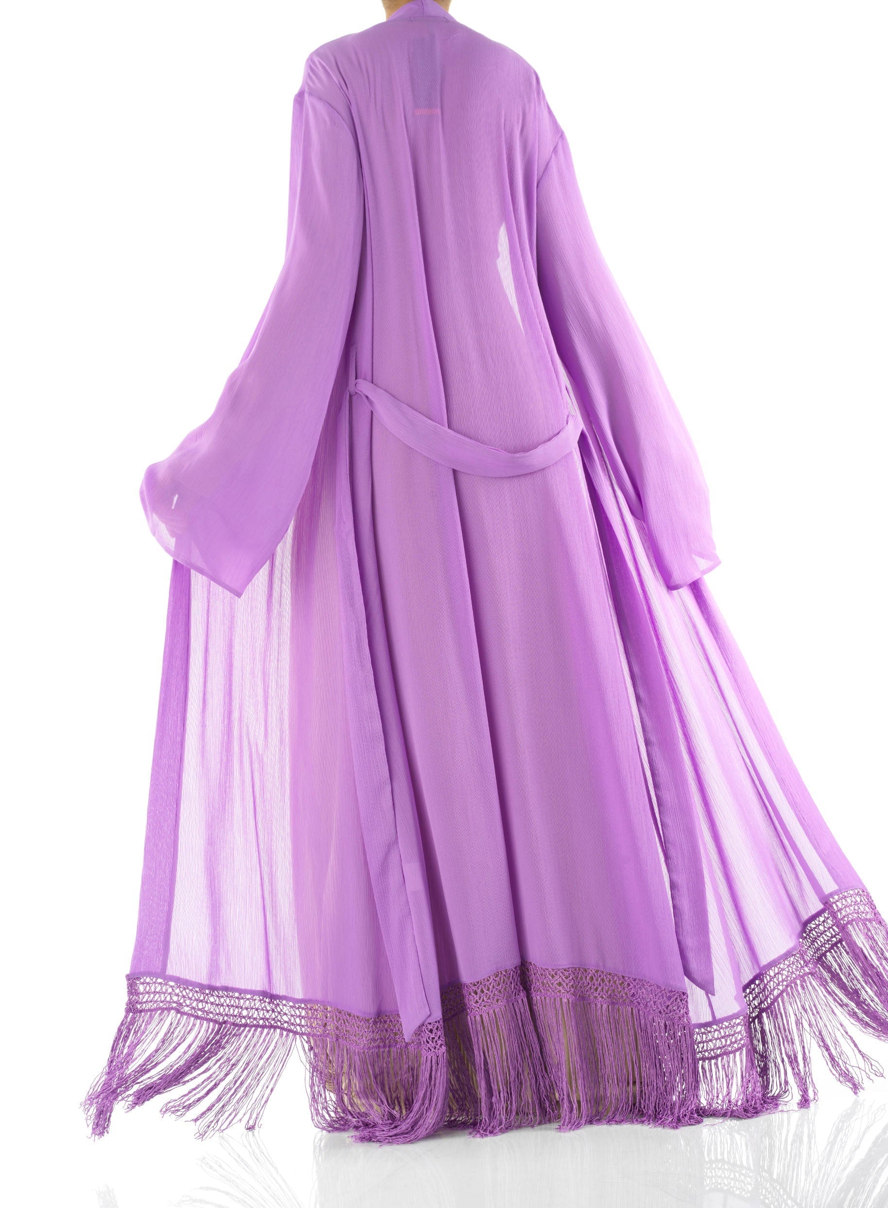 Effortlessly chic fringe cardigan abaya Kabayare