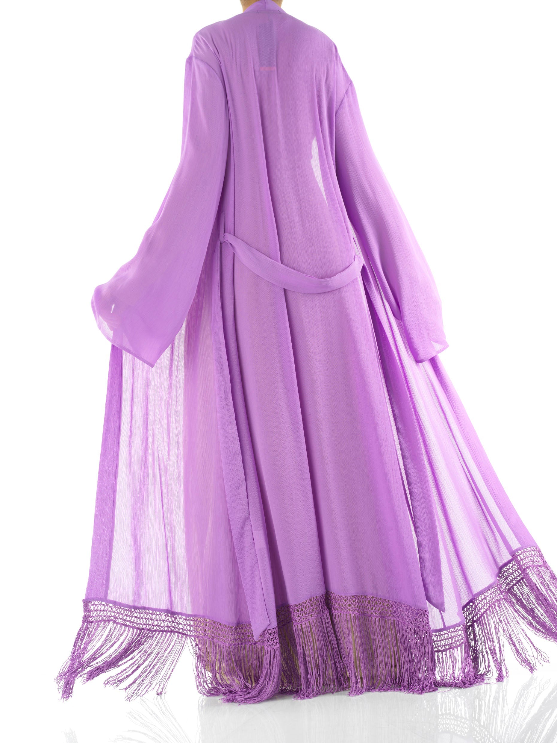 Effortlessly chic fringe cardigan abaya Kabayare