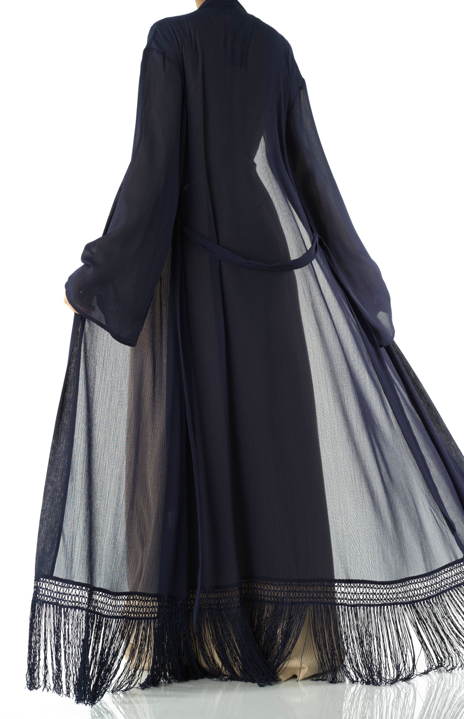 Effortlessly chic fringe cardigan abaya Kabayare