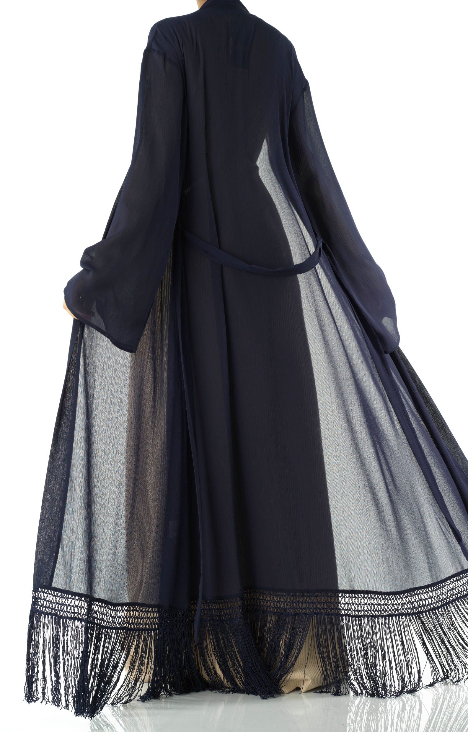 Effortlessly chic fringe cardigan abaya Kabayare