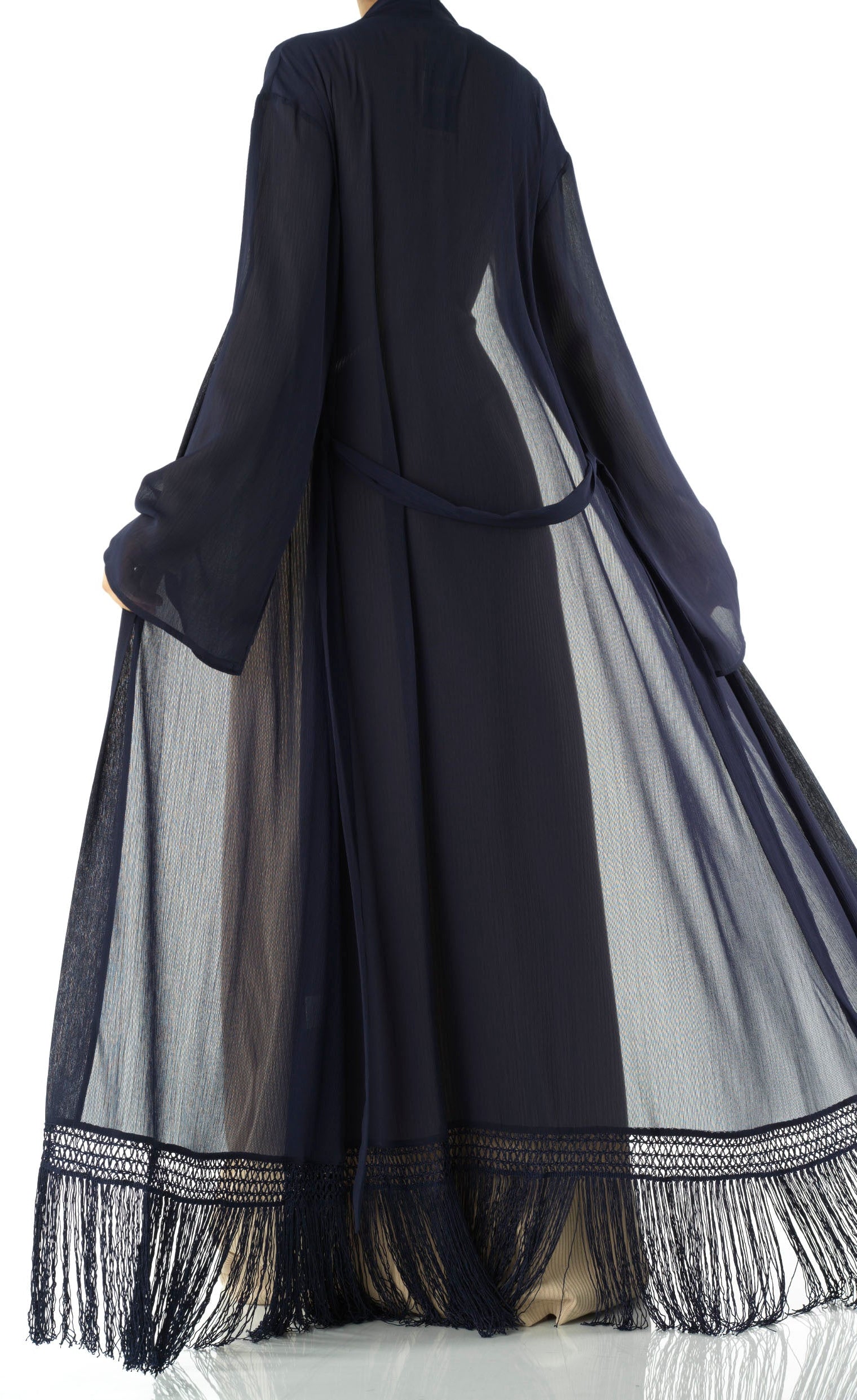 Effortlessly chic fringe cardigan abaya Kabayare