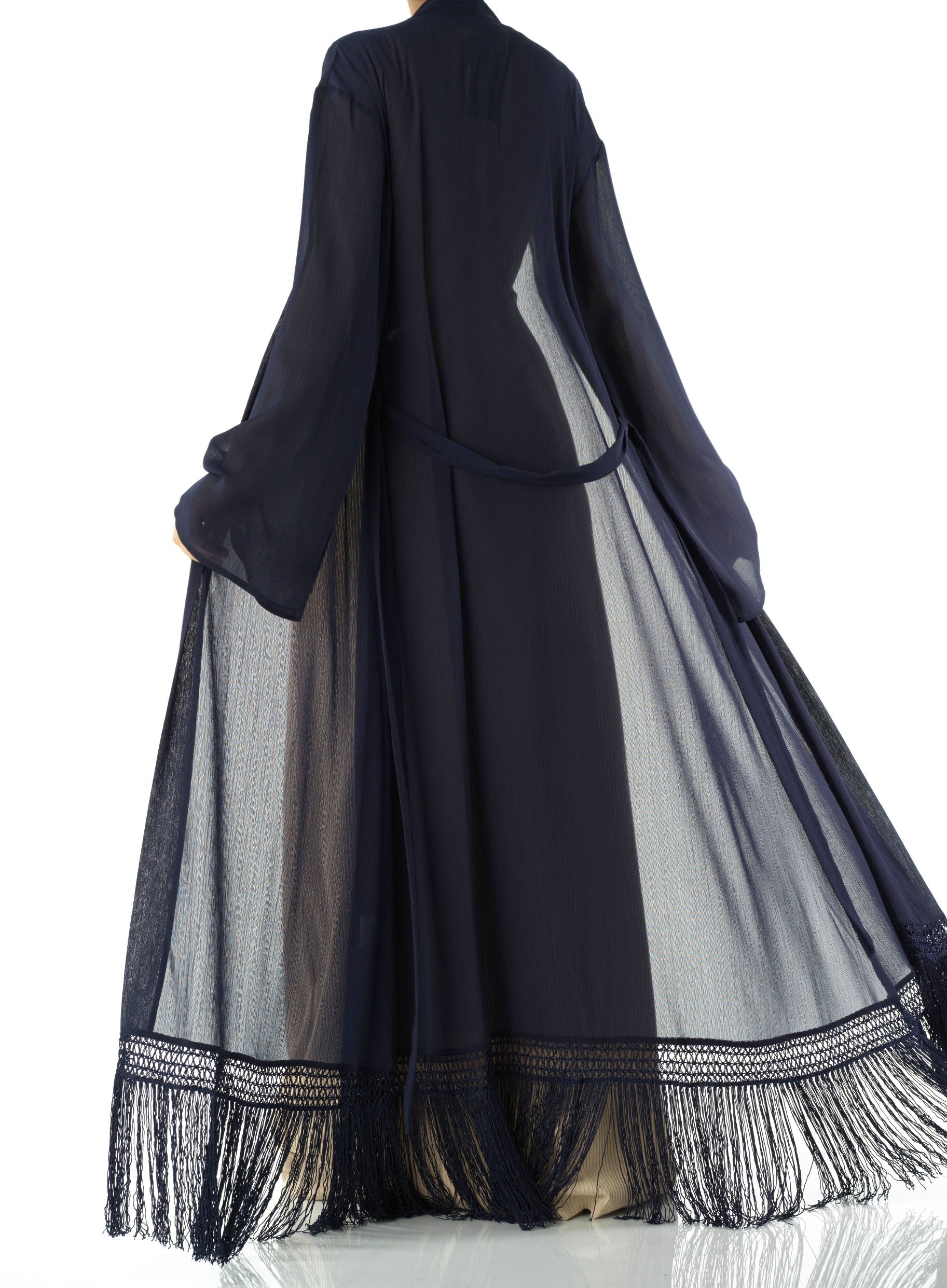 Effortlessly chic fringe cardigan abaya Kabayare